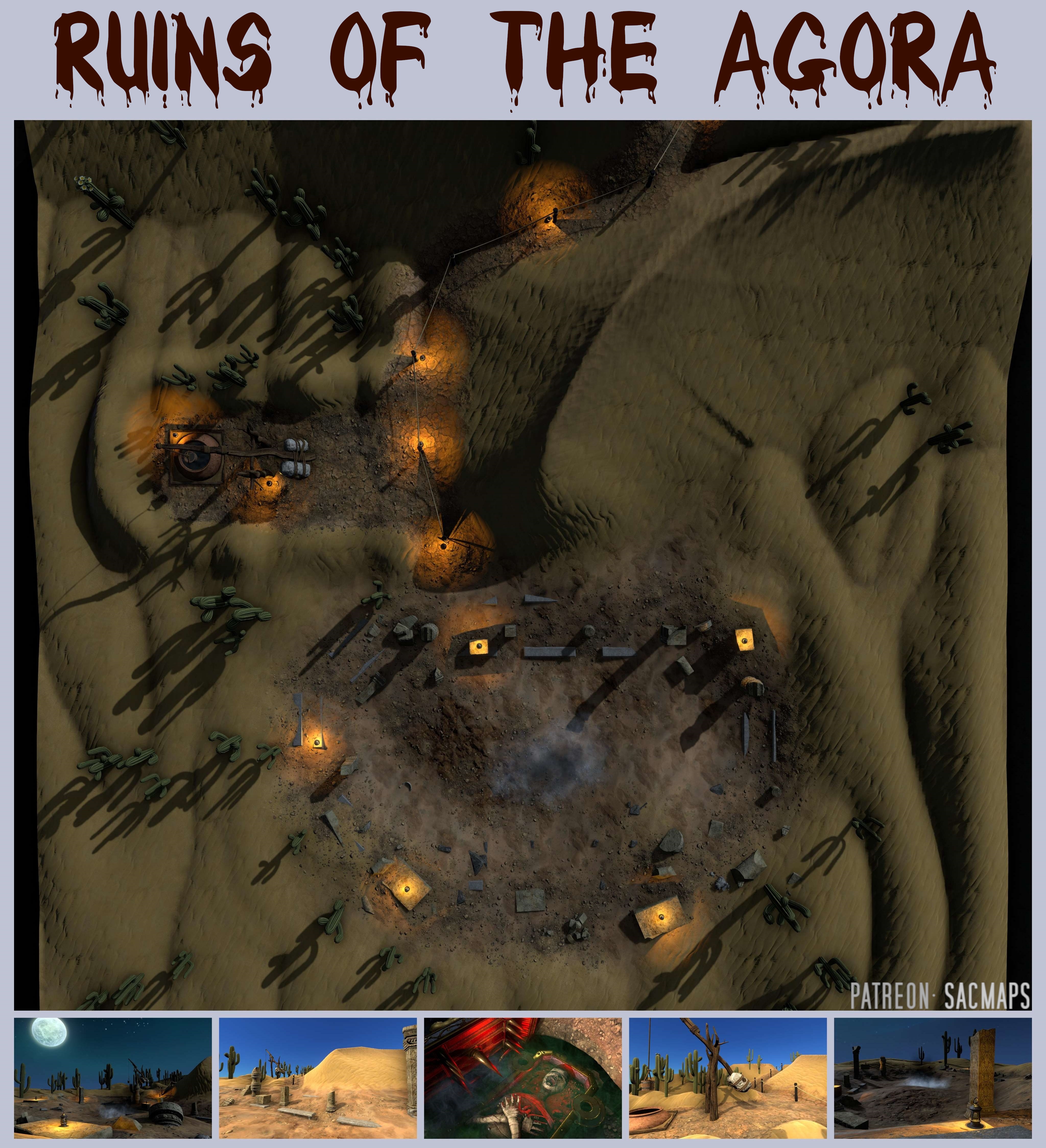 Explore the Ruins of the Agora with Free DnD/TTRPG Maps