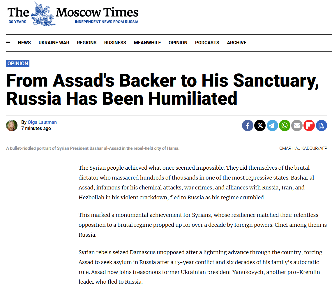 Moscow Times Critiques Russia While Sidestepping Direct Attacks on Putin