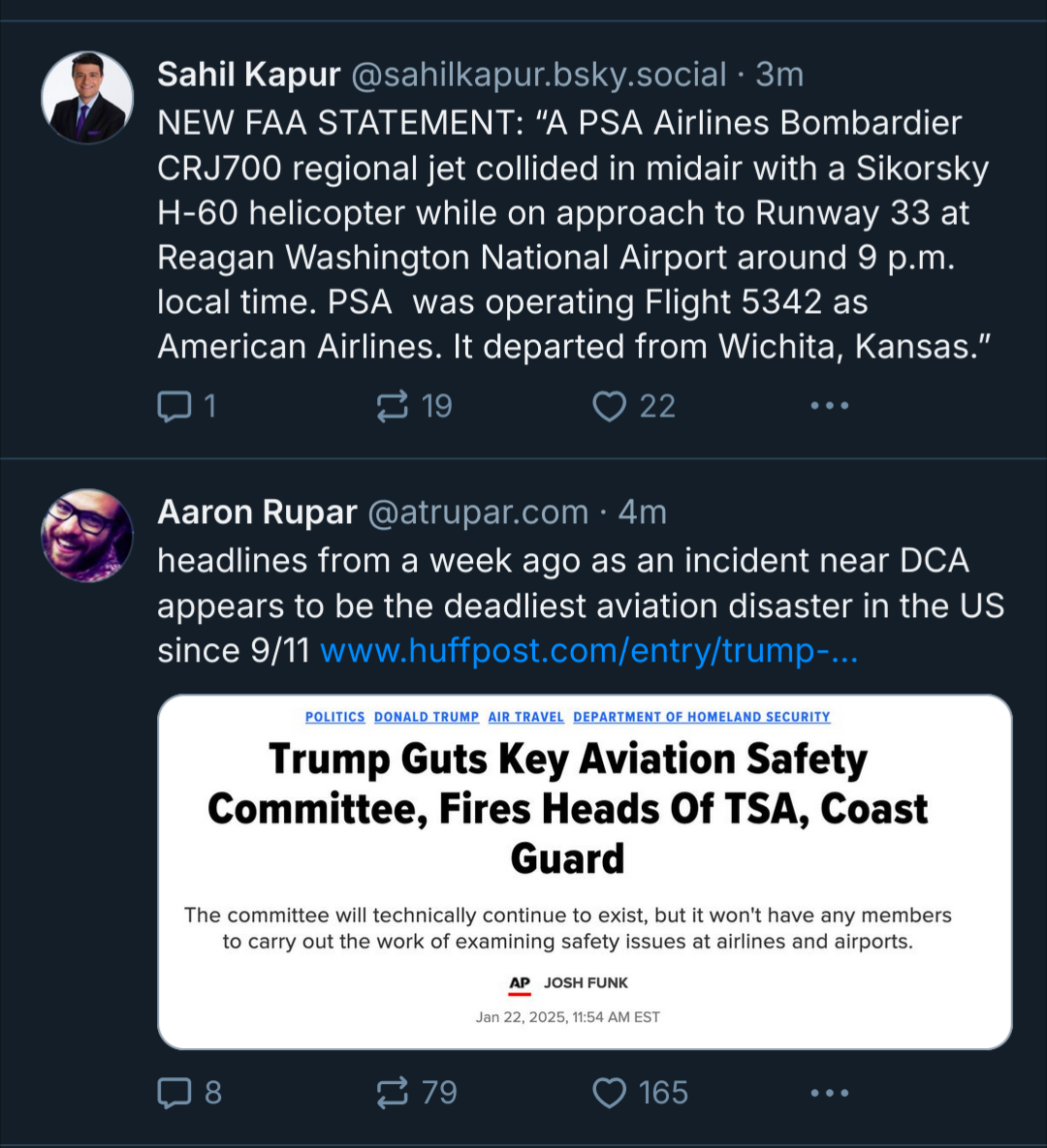 After Trump deregulated air control, we faced the deadliest crash since 9/11 just a week later.