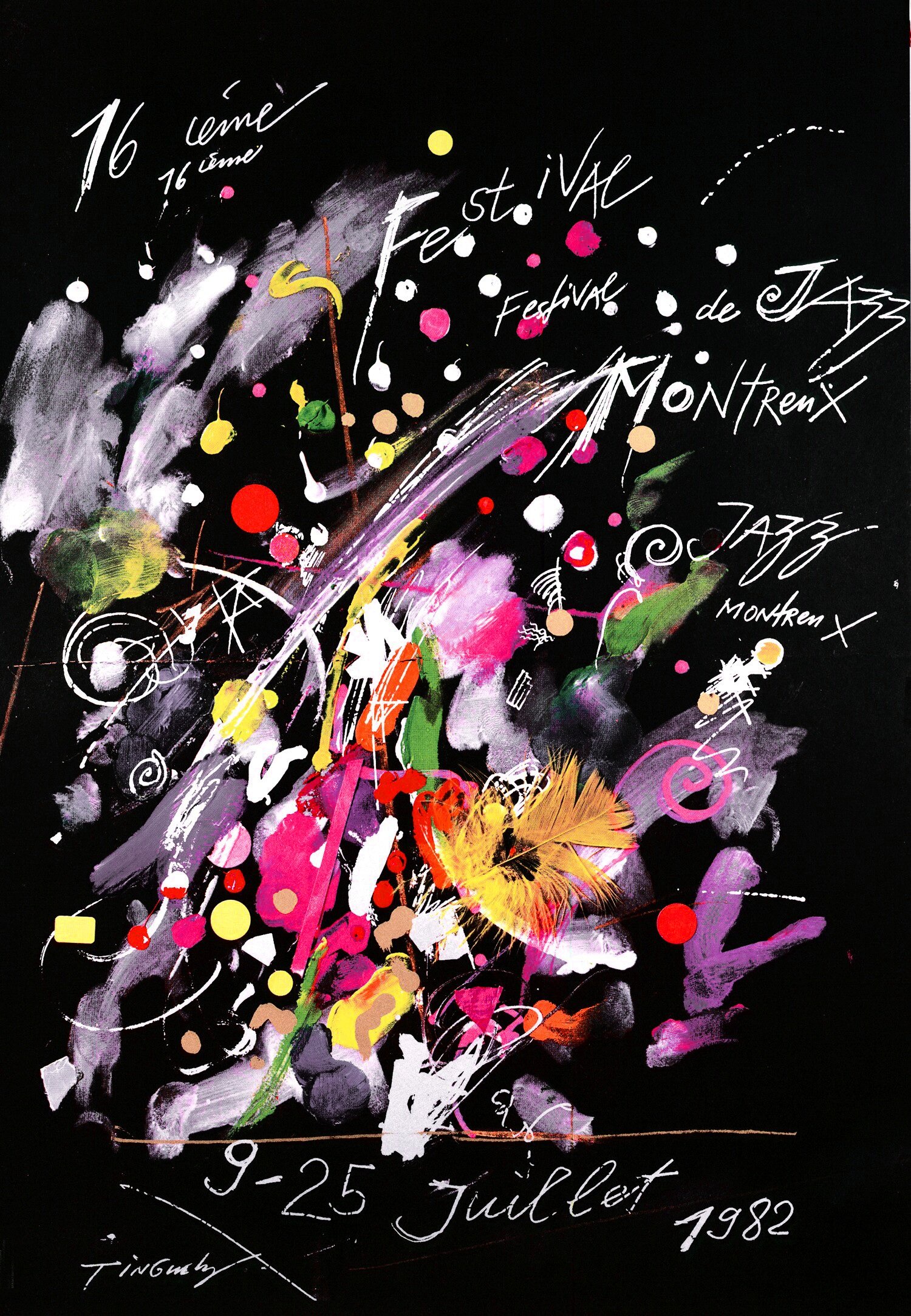 Iconic Montreux Jazz Festival Poster designed by Jean Tinguely - 1982.