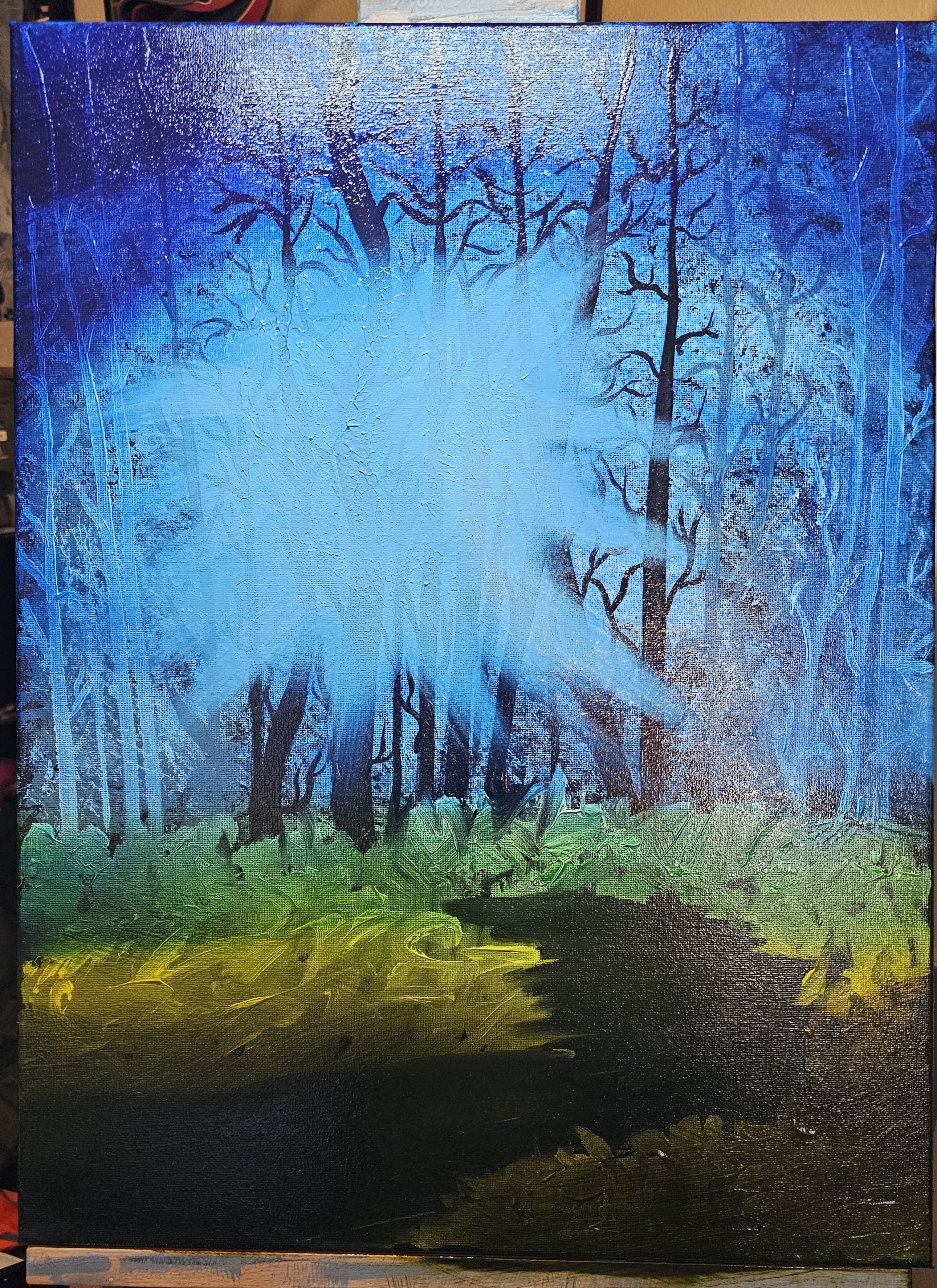 My First Attempt at Channeling Bob Ross on Canvas