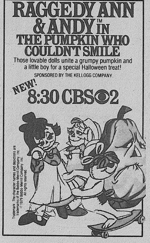 Celebrating 45 Years of Spookiness: The Raggedy Ann & Andy Halloween Special 'The Pumpkin Who Couldn't Smile' Aired on CBS