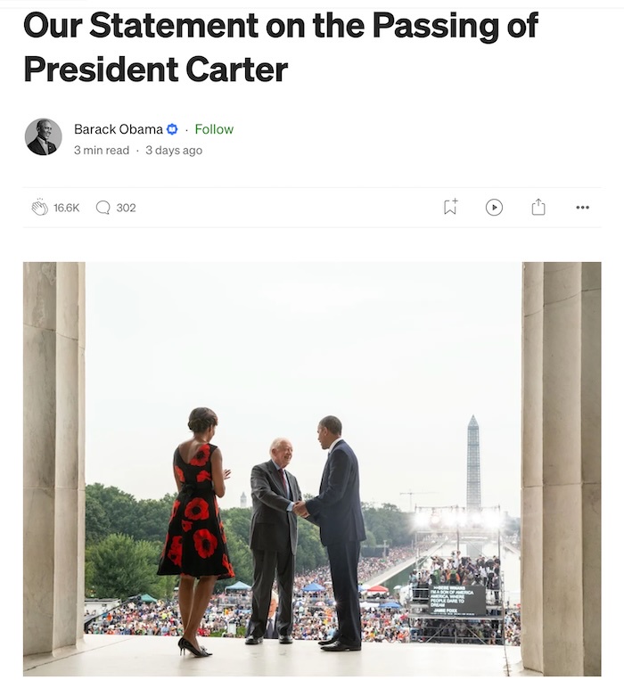 Barack Obama's Tribute: Remembering Jimmy Carter