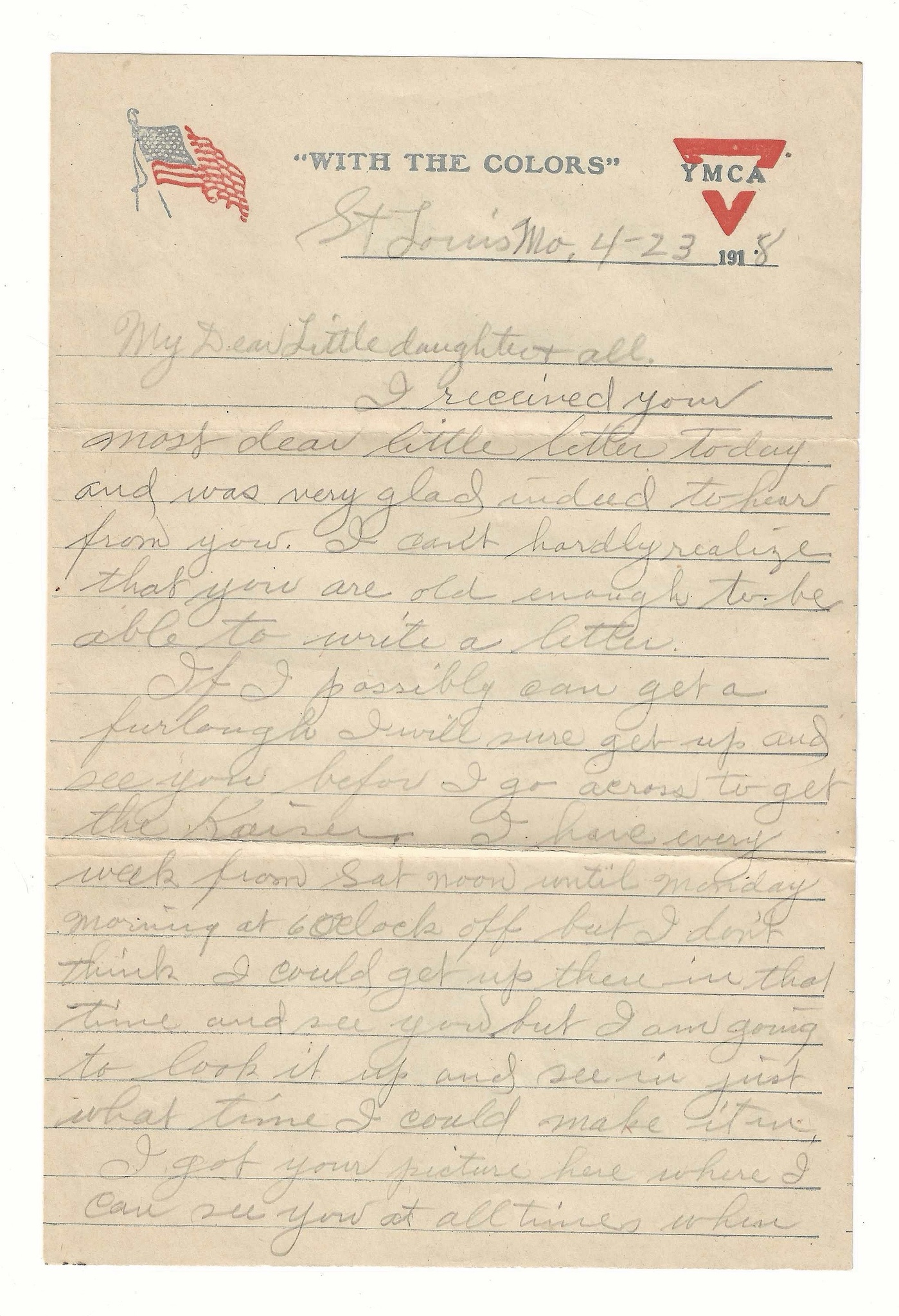 A Heartfelt WW1 Letter from a Father to His Young Daughter Before He Heads to Europe