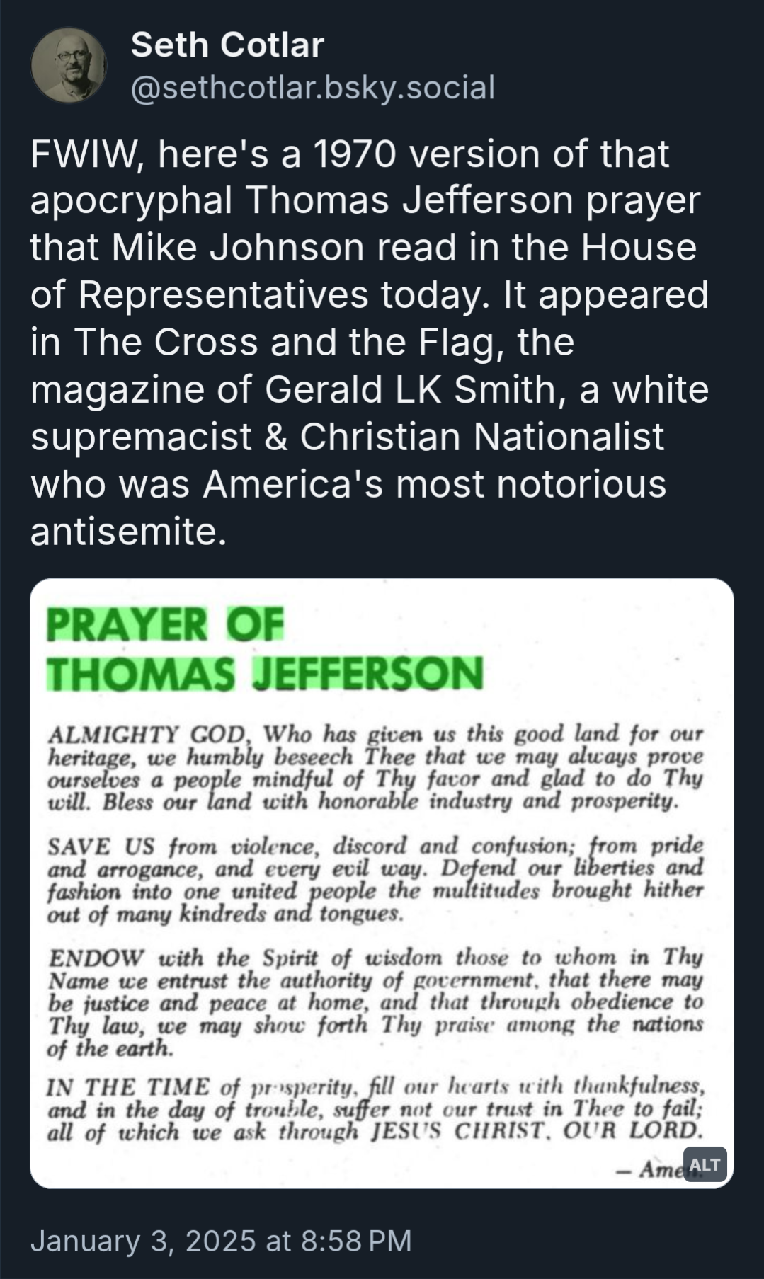 Congress under the influence of White Nationalists, and today's declaration spells trouble ahead