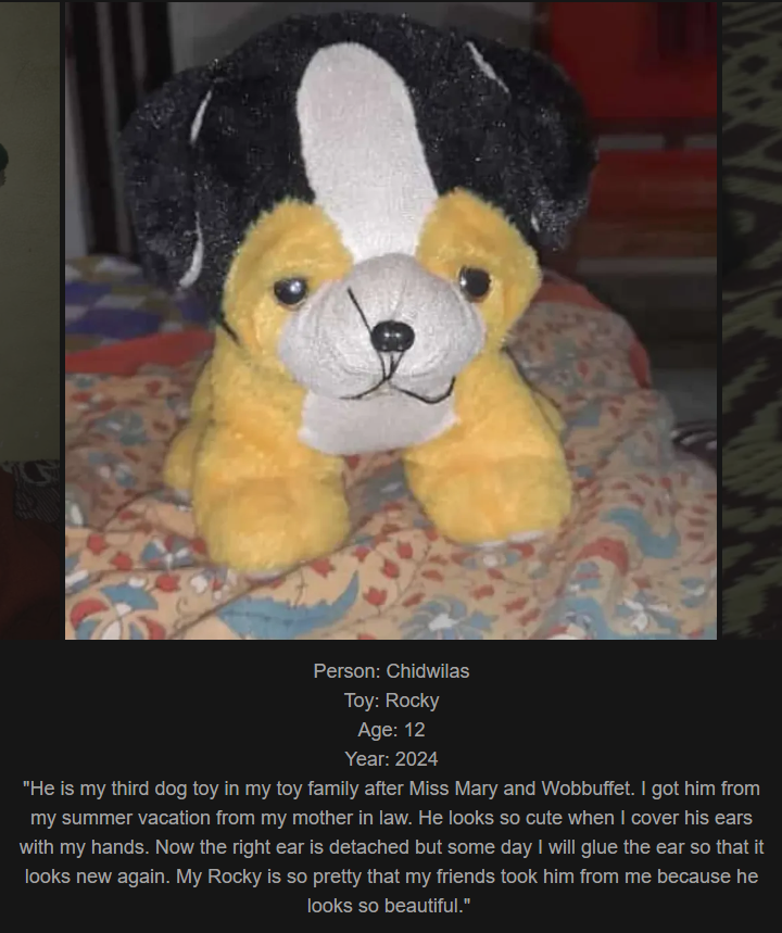 Day 809: Join me on my website www.saidtheskinhorse.com to celebrate our cherished childhood toys, featuring 93 adorable dogs!