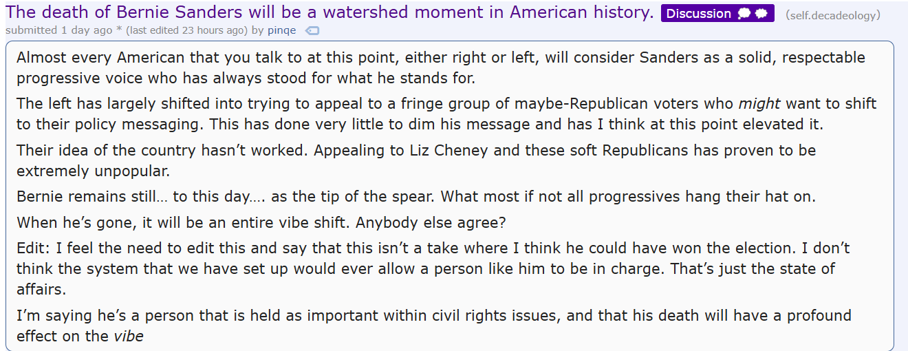 A Deep Dive into the Bernie Reddit Post