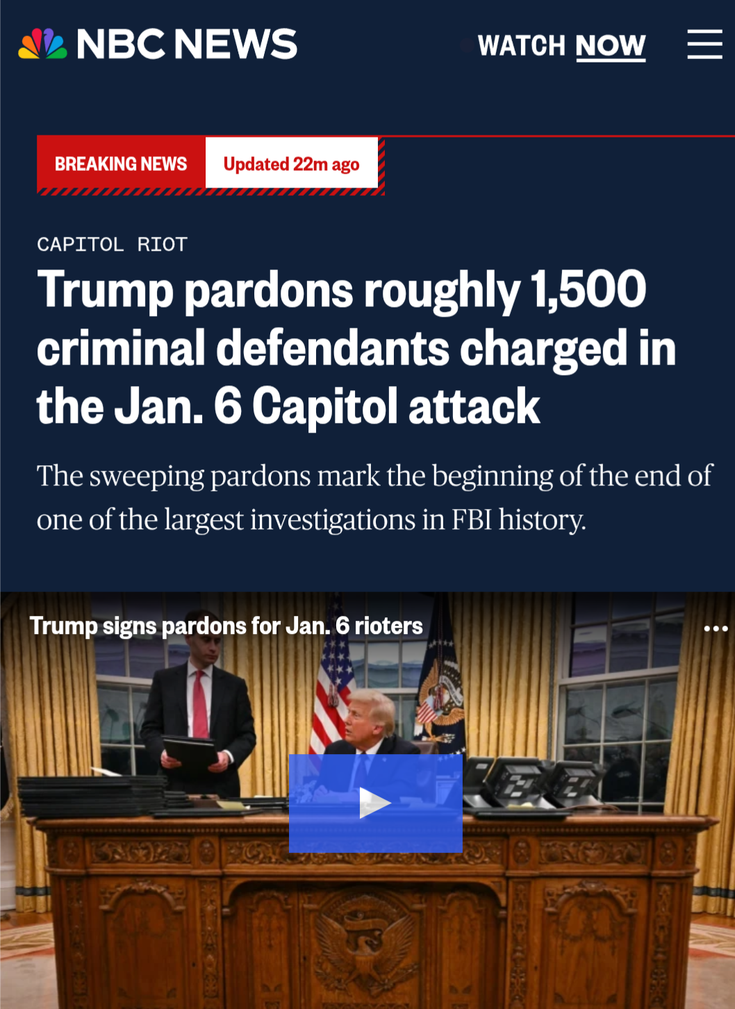 Trump's Controversial Pardon of 1,500 from the January 6th Capitol Protest