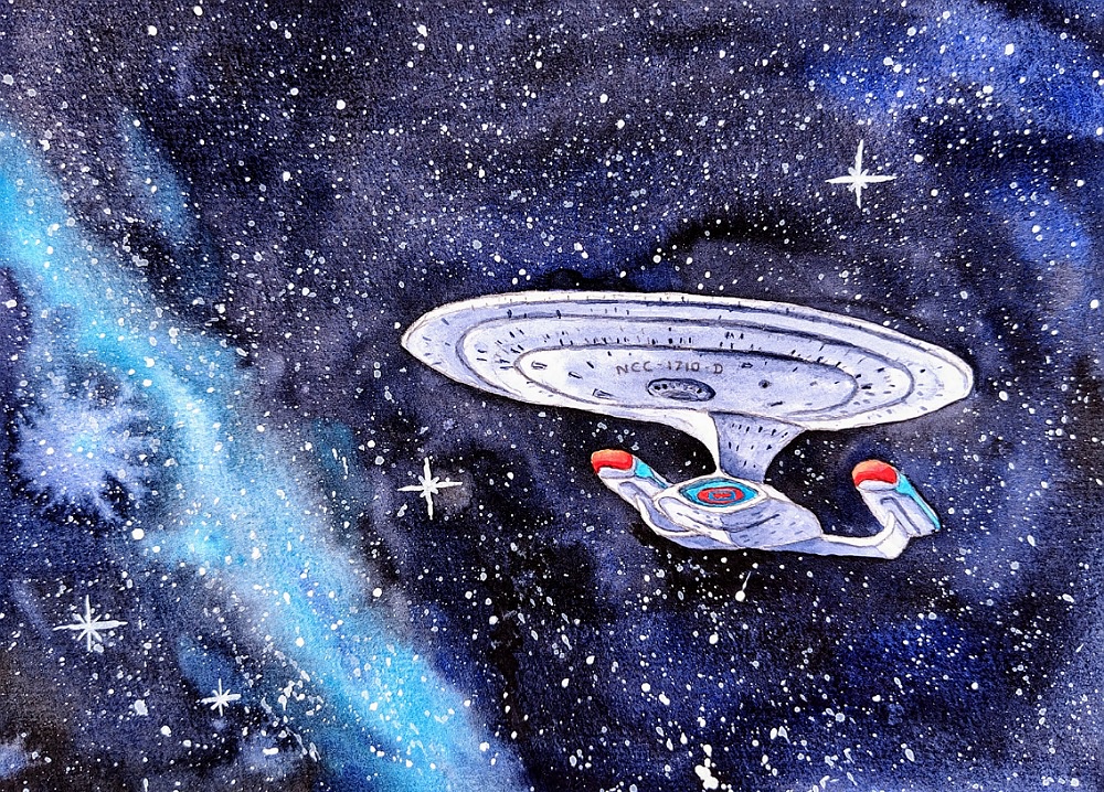 Watercolor Masterpiece of the Enterprise NCC-1701-D