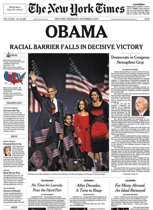 Historic Moment: Barack Obama Elected as the 44th President on November 4, 2008
