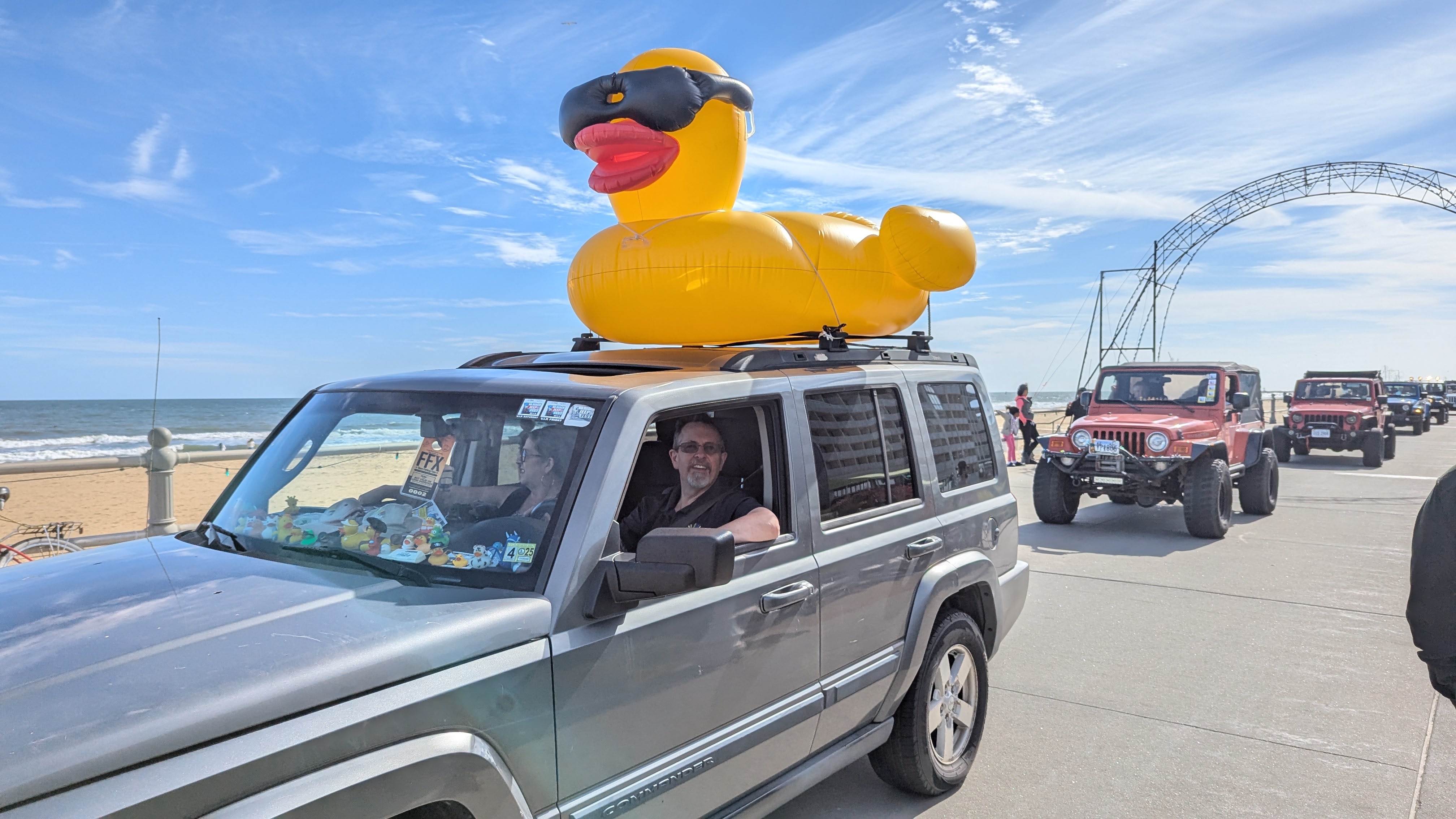 Caught in action at the Jeep parade in Virginia Beach – what a blast!