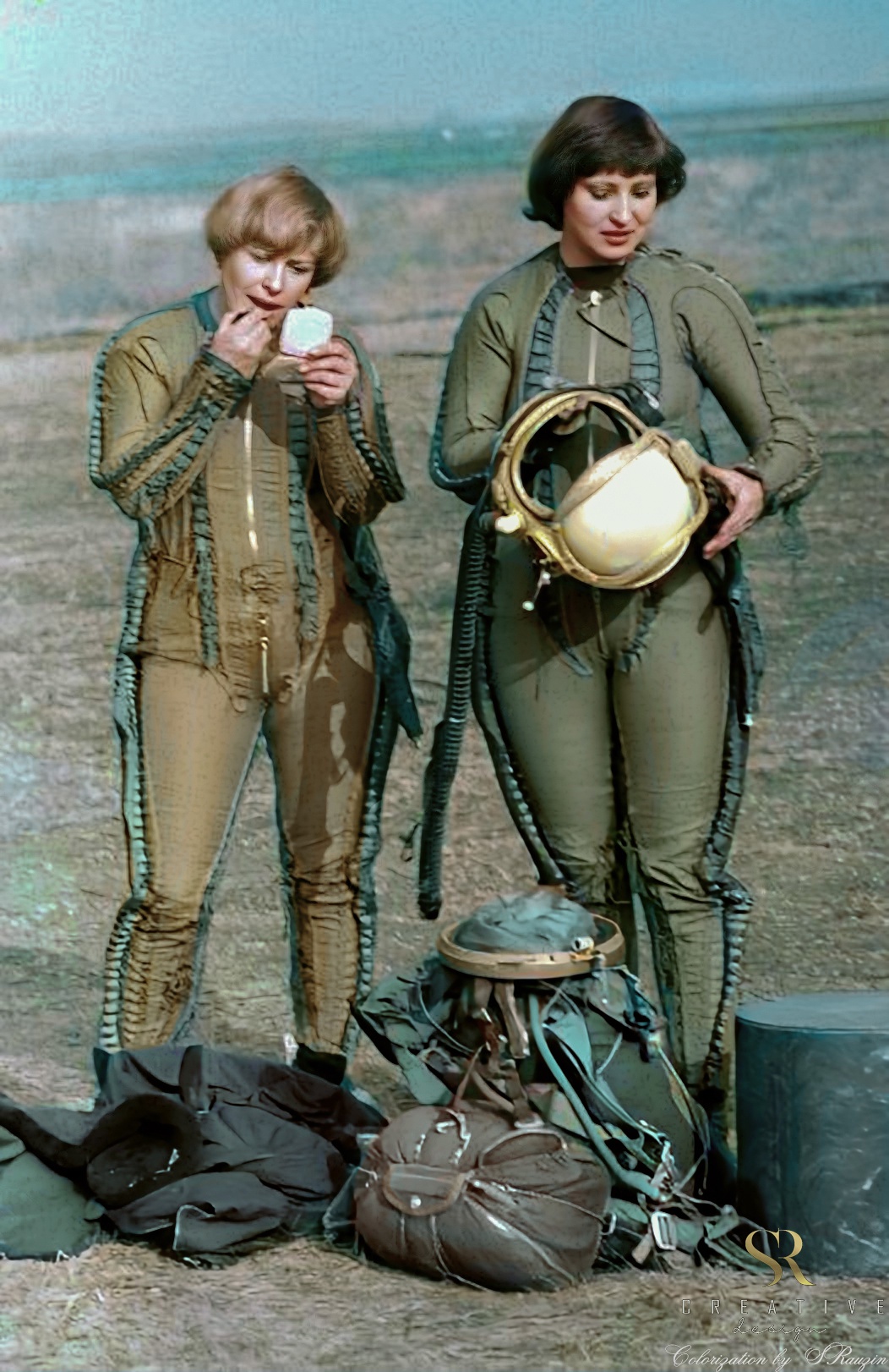 Meet the Record-Breakers: Nina Pronyushkina and Elvira Fomicheva, Late October 1977 in Odessa, Colorized by Sergey V. Rauzin 2024