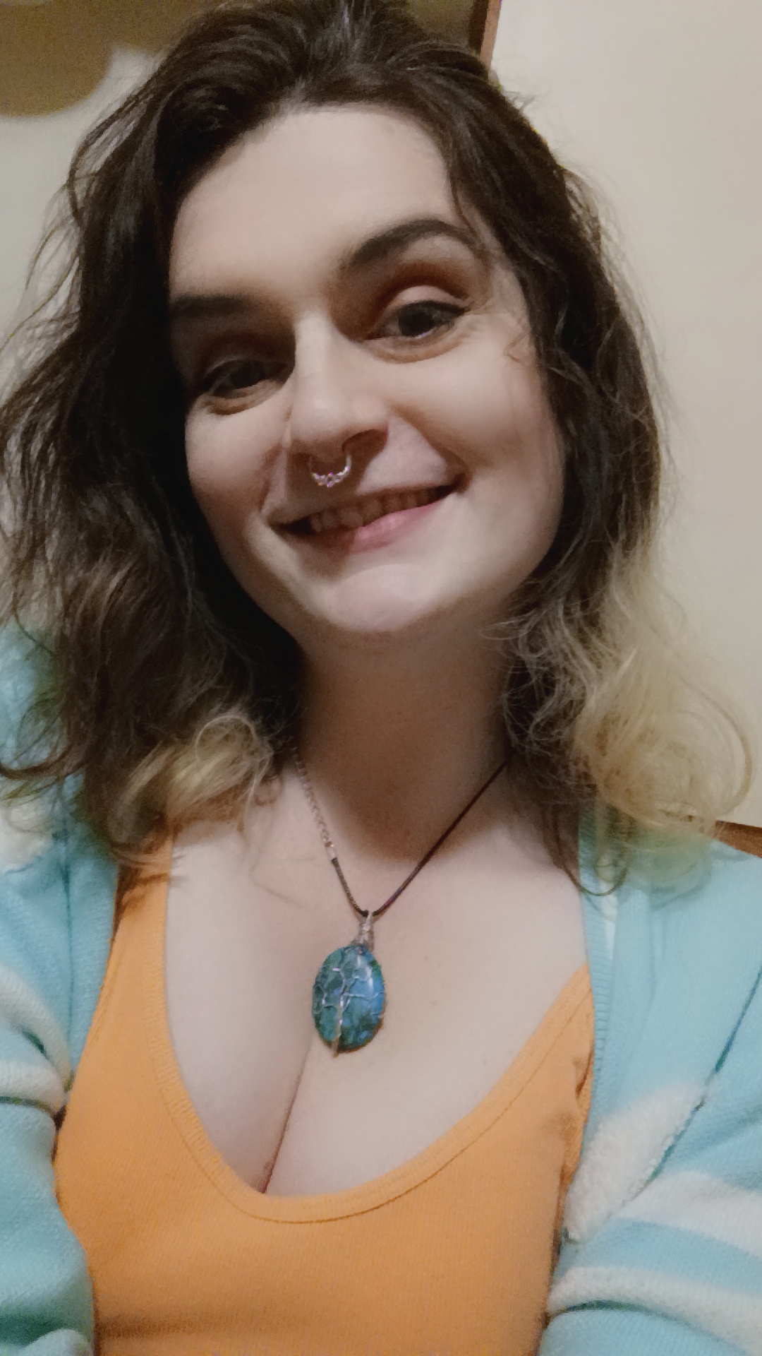 My sister-in-law crafted this beautiful necklace for me as a Christmas gift this year!