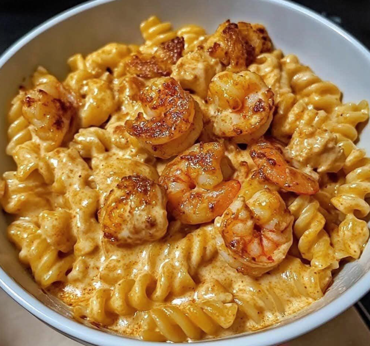 Indulge in a Creamy Cajun Shrimp and Chicken Pasta Delight