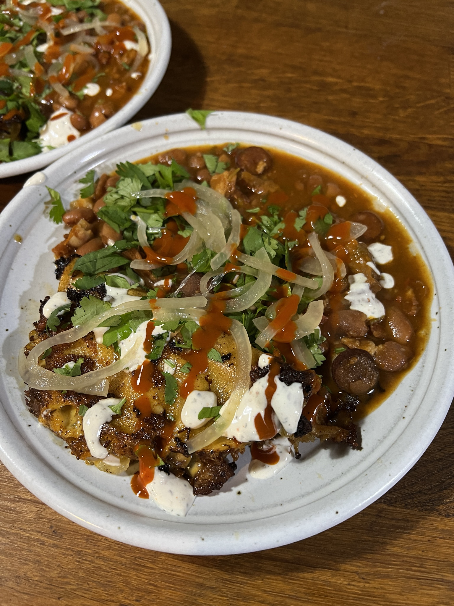 Delicious Charro Beans and Carnitas Foldie Delight