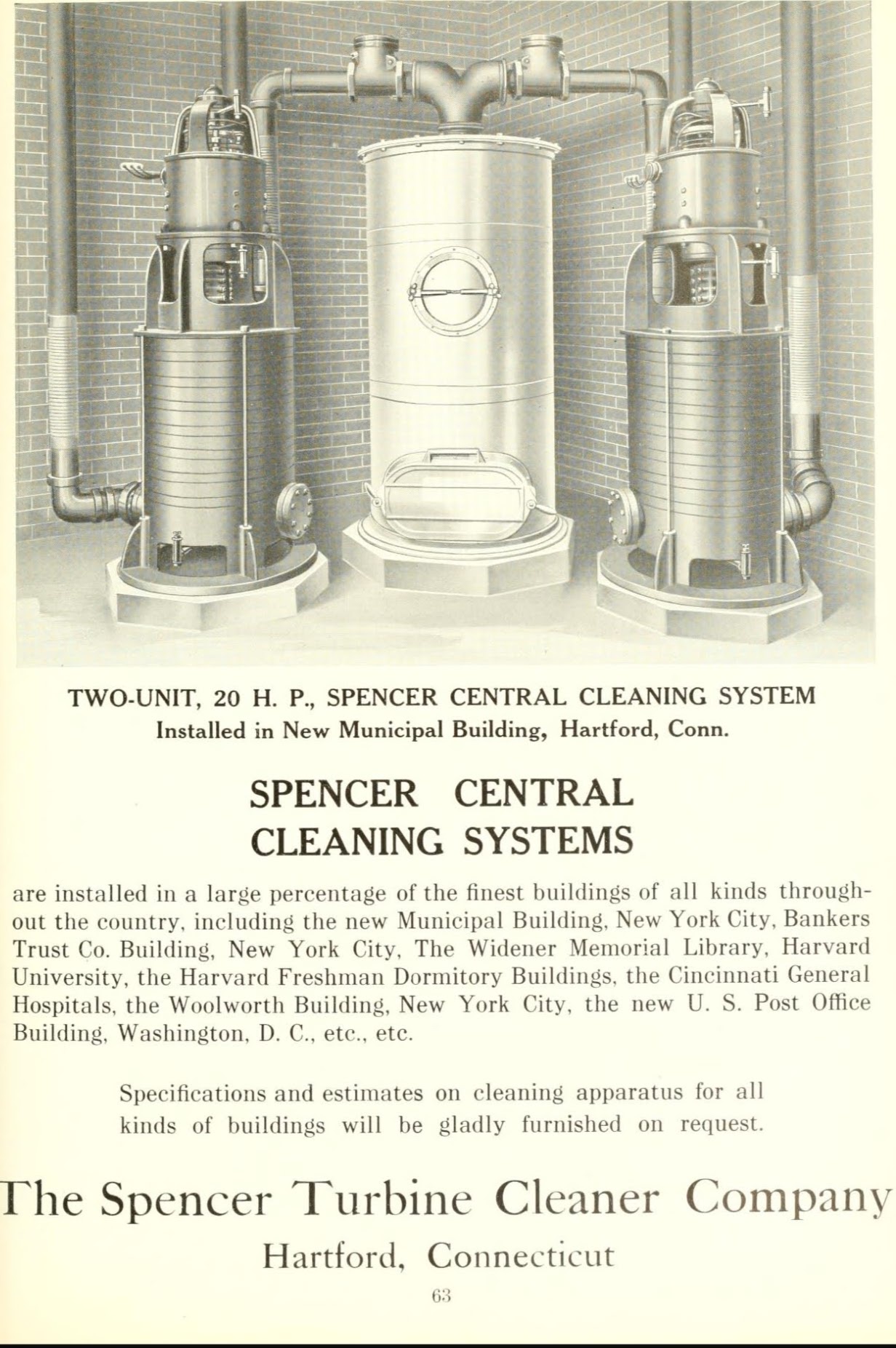 Spencer Central Cleaning System at Hartford's Municipal Building!