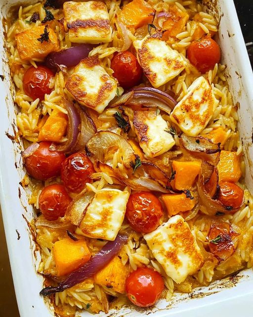 Savor the Flavor: Halloumi & Butternut Squash Orzo Bake