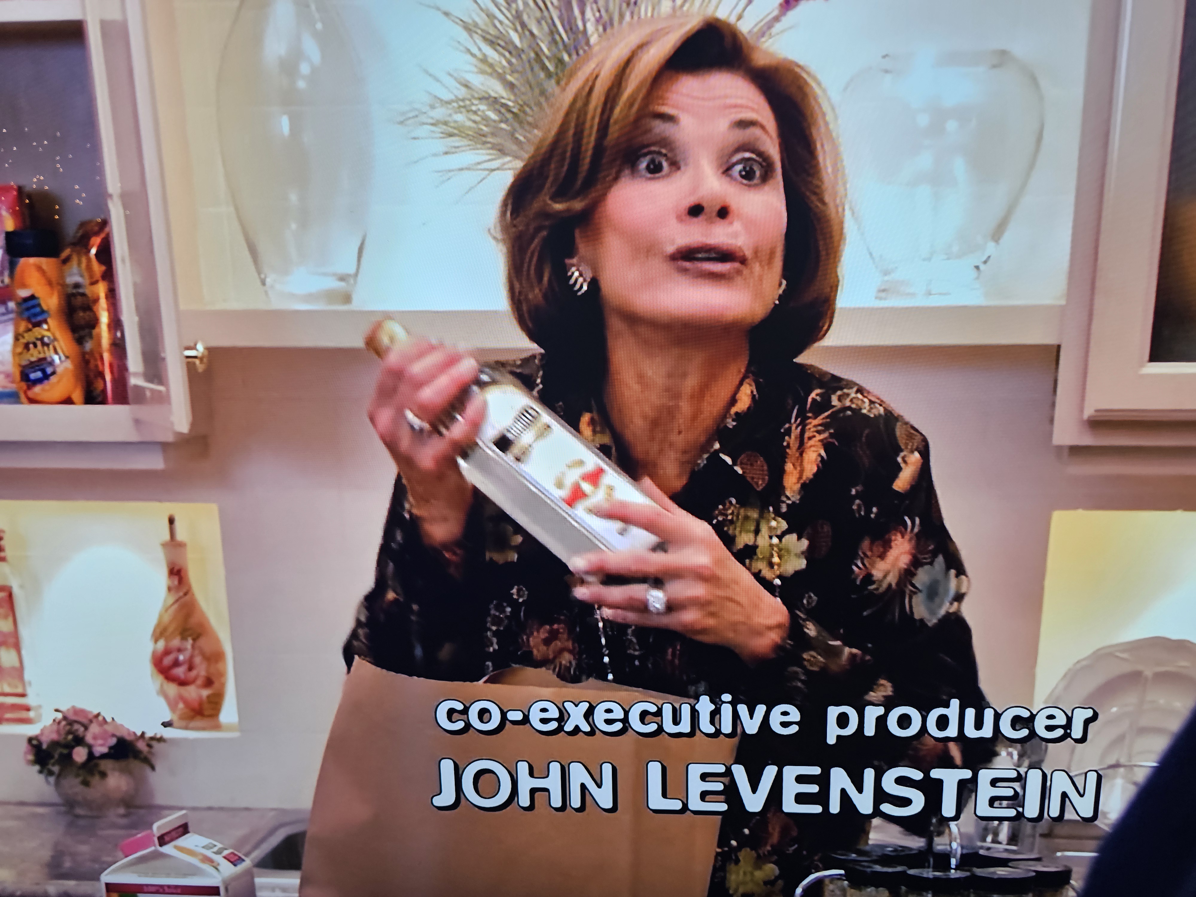 Remember that hilarious moment in Arrested Development with Lucille Bluth and her vodka bottle named Shmills? Such a clever prop!