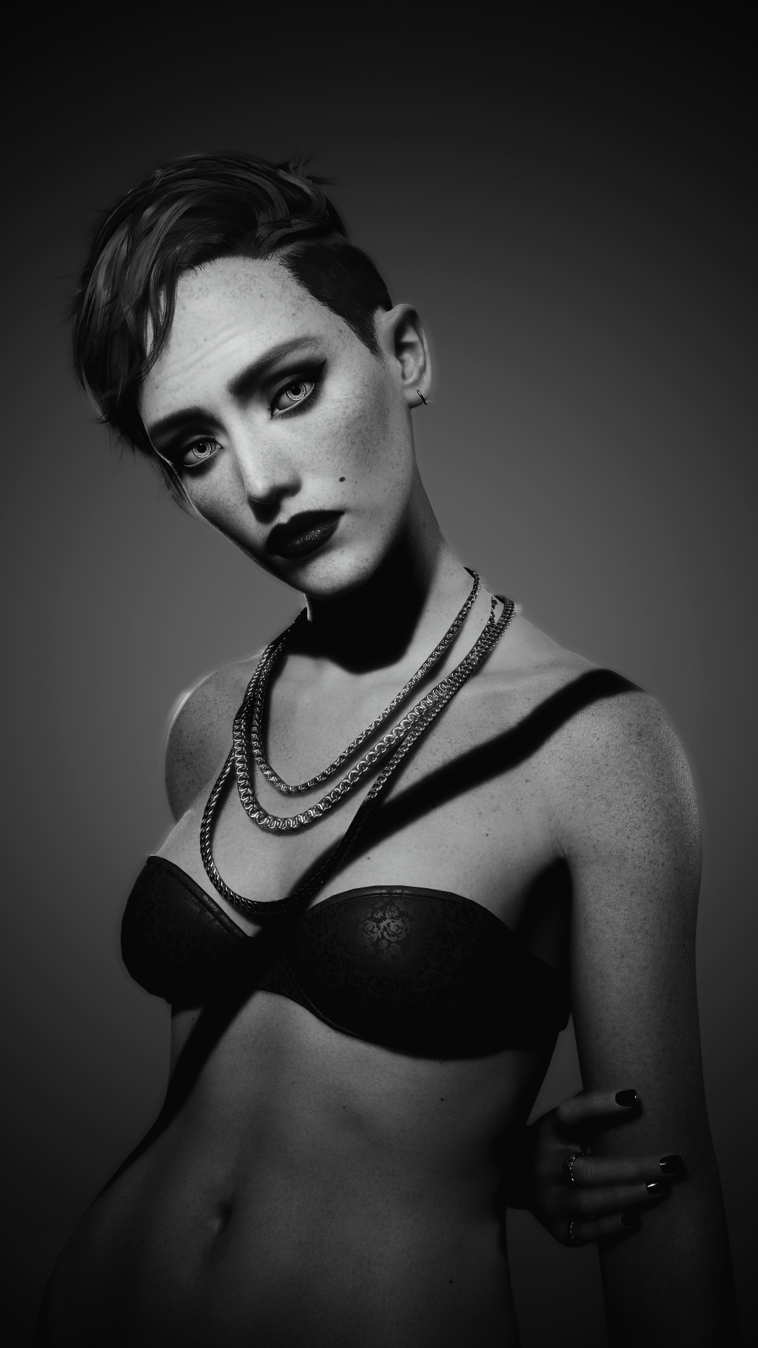 Aurore Cassel: Striking Black & White Portraits from Cyberpunk 2077