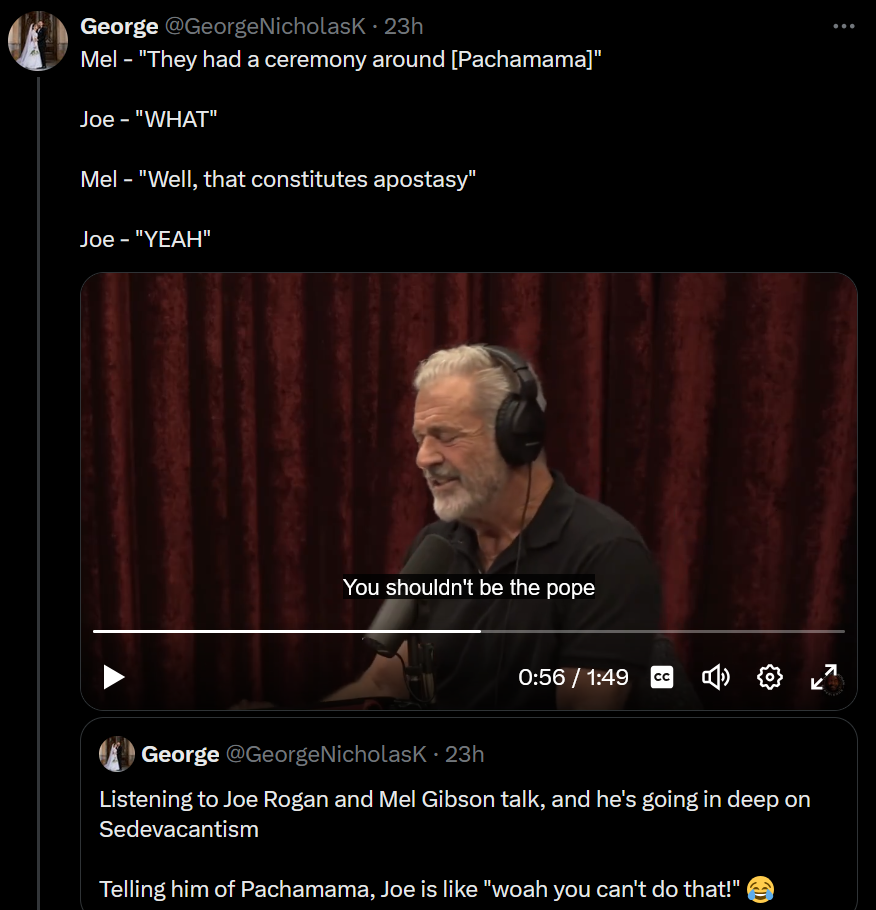 Mel Gibson boldly calls out the Pope for apostasy