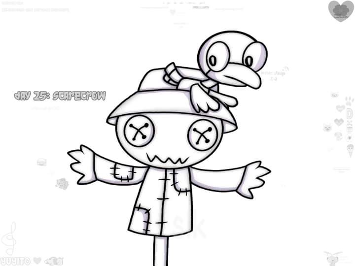Inktober 2024 Day 25: The Spooky Scarecrow