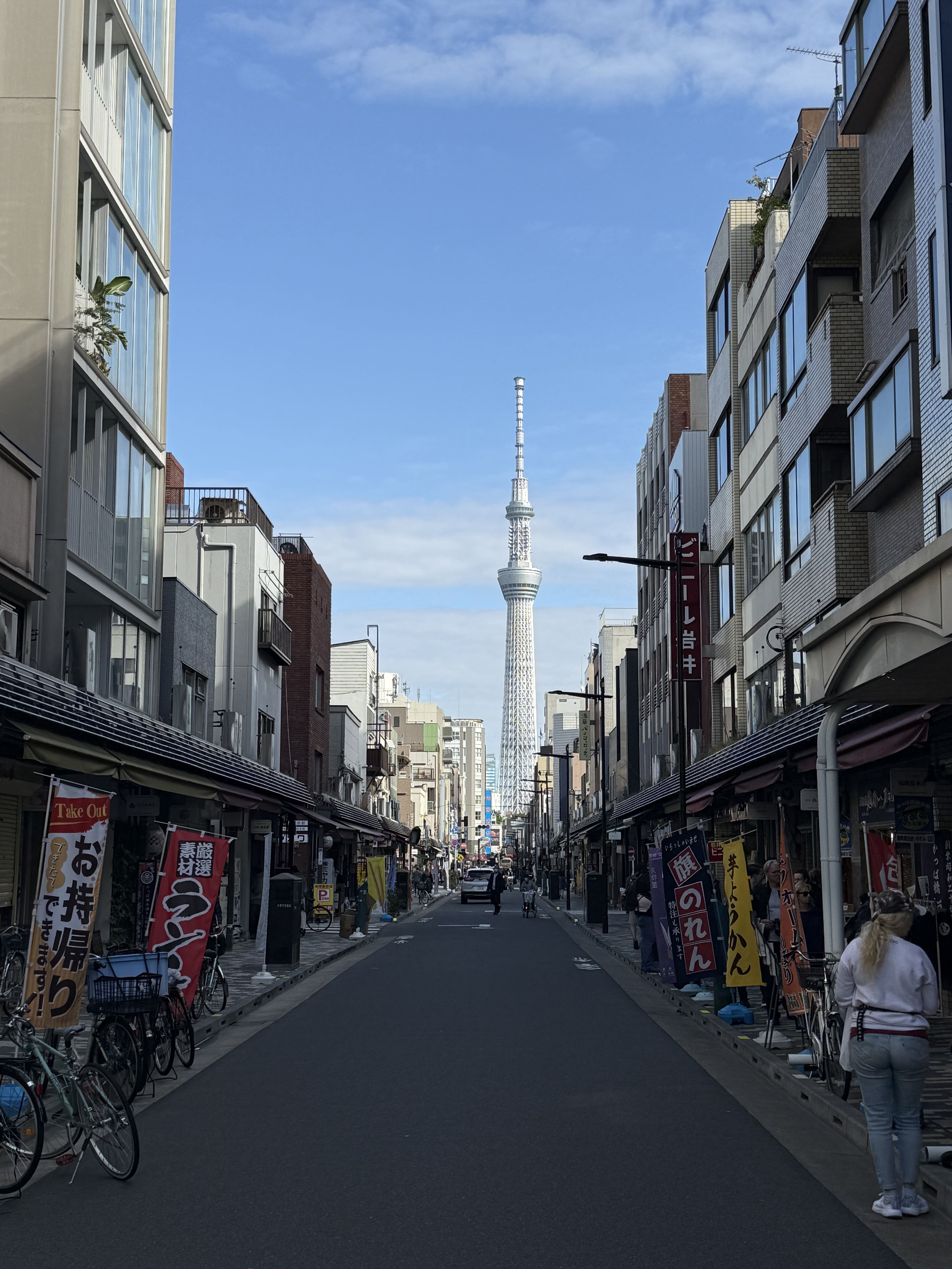 Tokyo Layers: A Serene Street Showcasing the Majestic Skytree