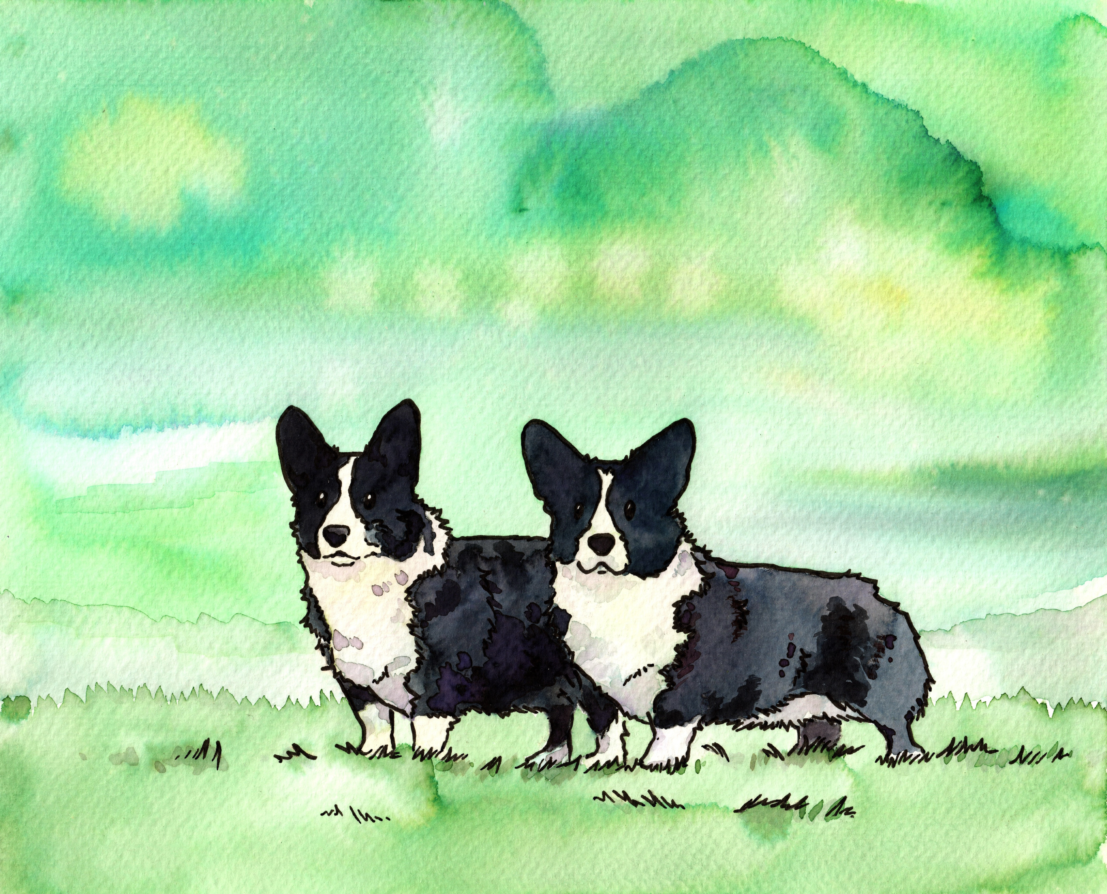 Daily Corgi Art: Meet the Adorable Jarvis and Parker