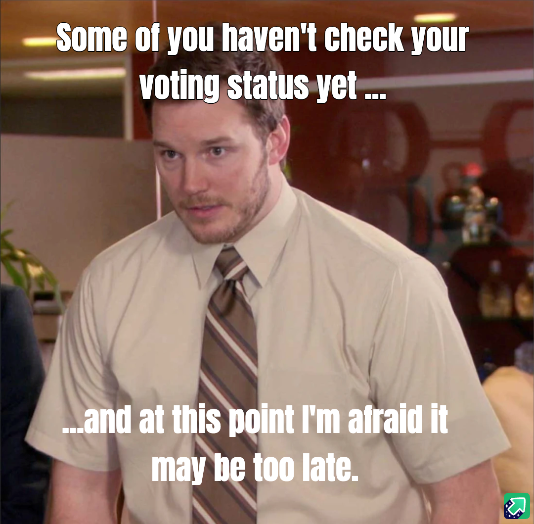 The moment you realize you're not registered to vote at the polls