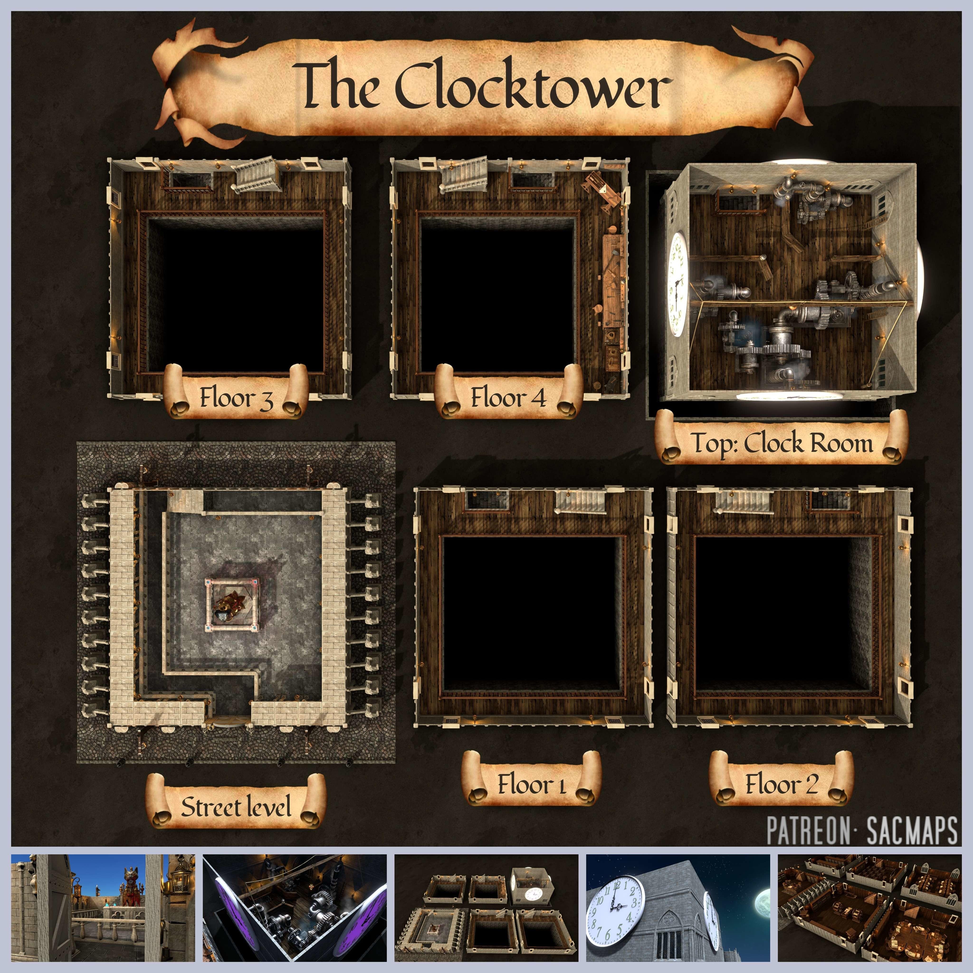 Unlocking Adventures: The Clocktower's Free DnD and TTRPG Maps