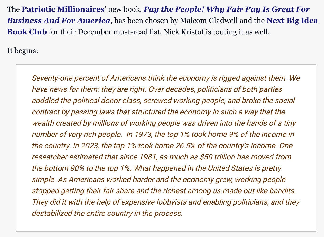 Pay the People: A Shocking 71% of Americans Feel the Economy is Rigged