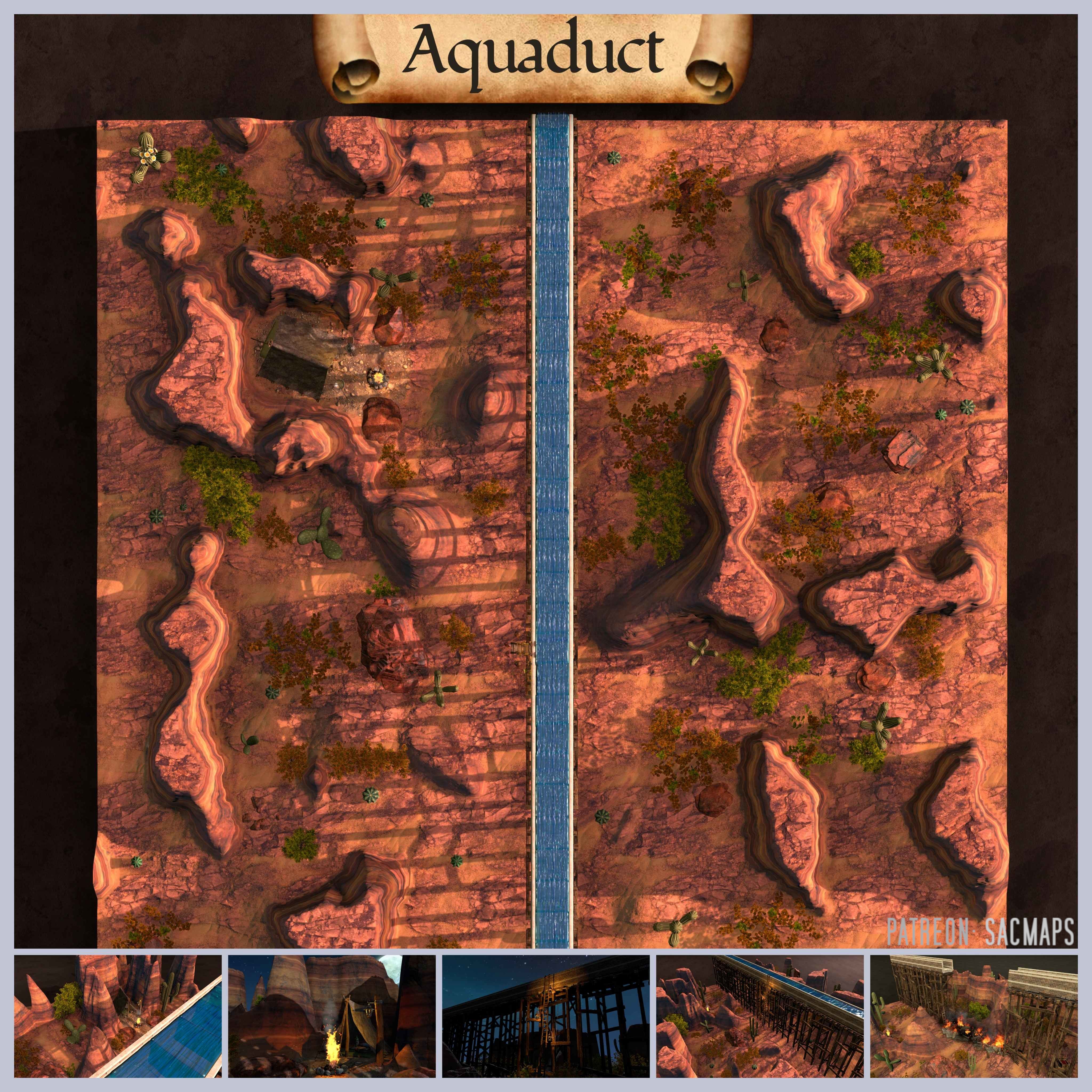 Epic Aquaduct Adventures: DnD and TTRPG Map Creations