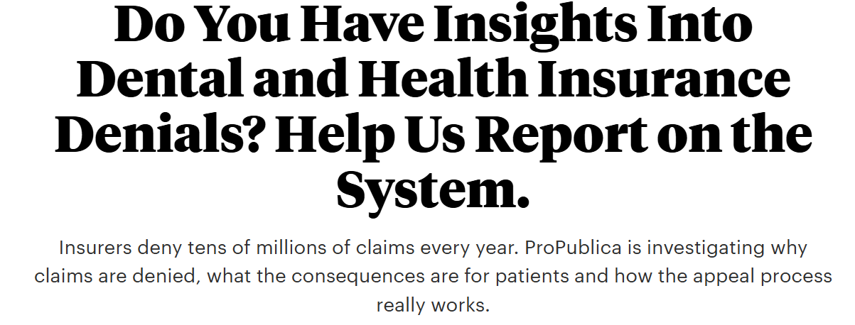 ProPublica Seeks Your Compelling Stories