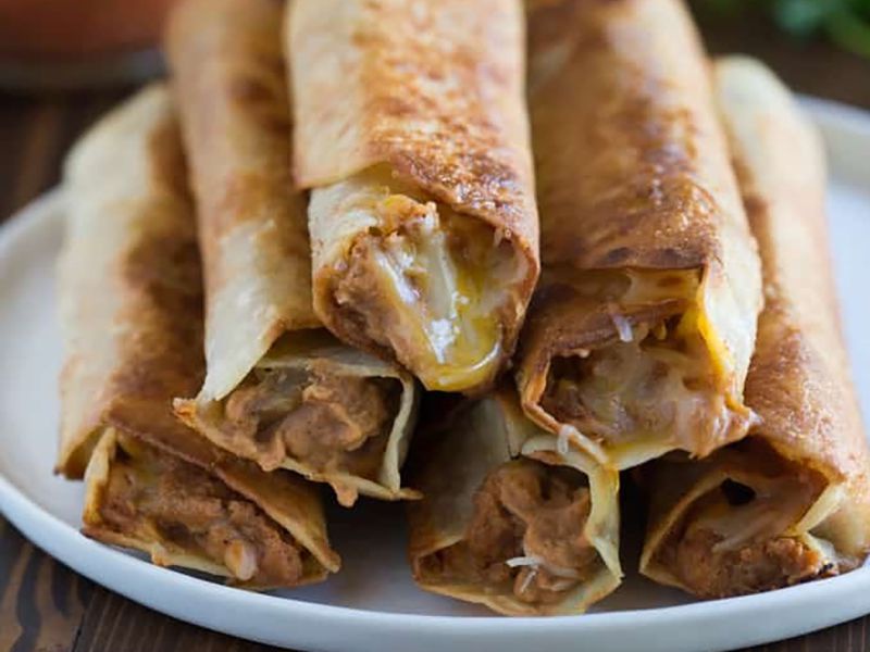 Deliciously Crispy Bean and Cheese Burritos