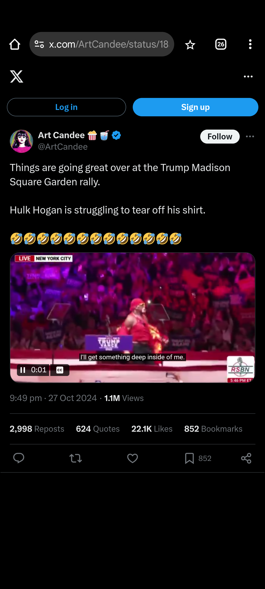 Hulk Hogan's Hilarious Wardrobe Malfunction at the Trump Rally