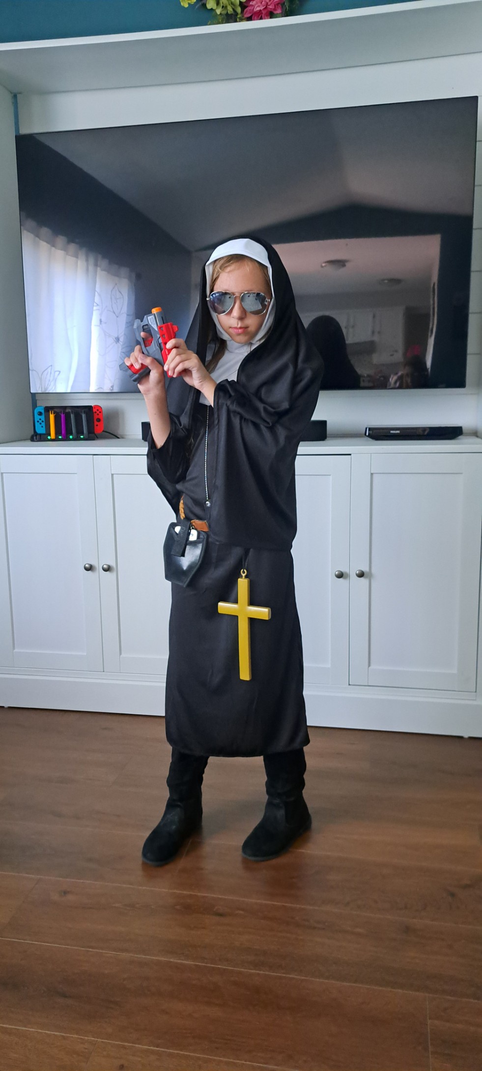 This year's Halloween costume for my daughter: Nundercover!