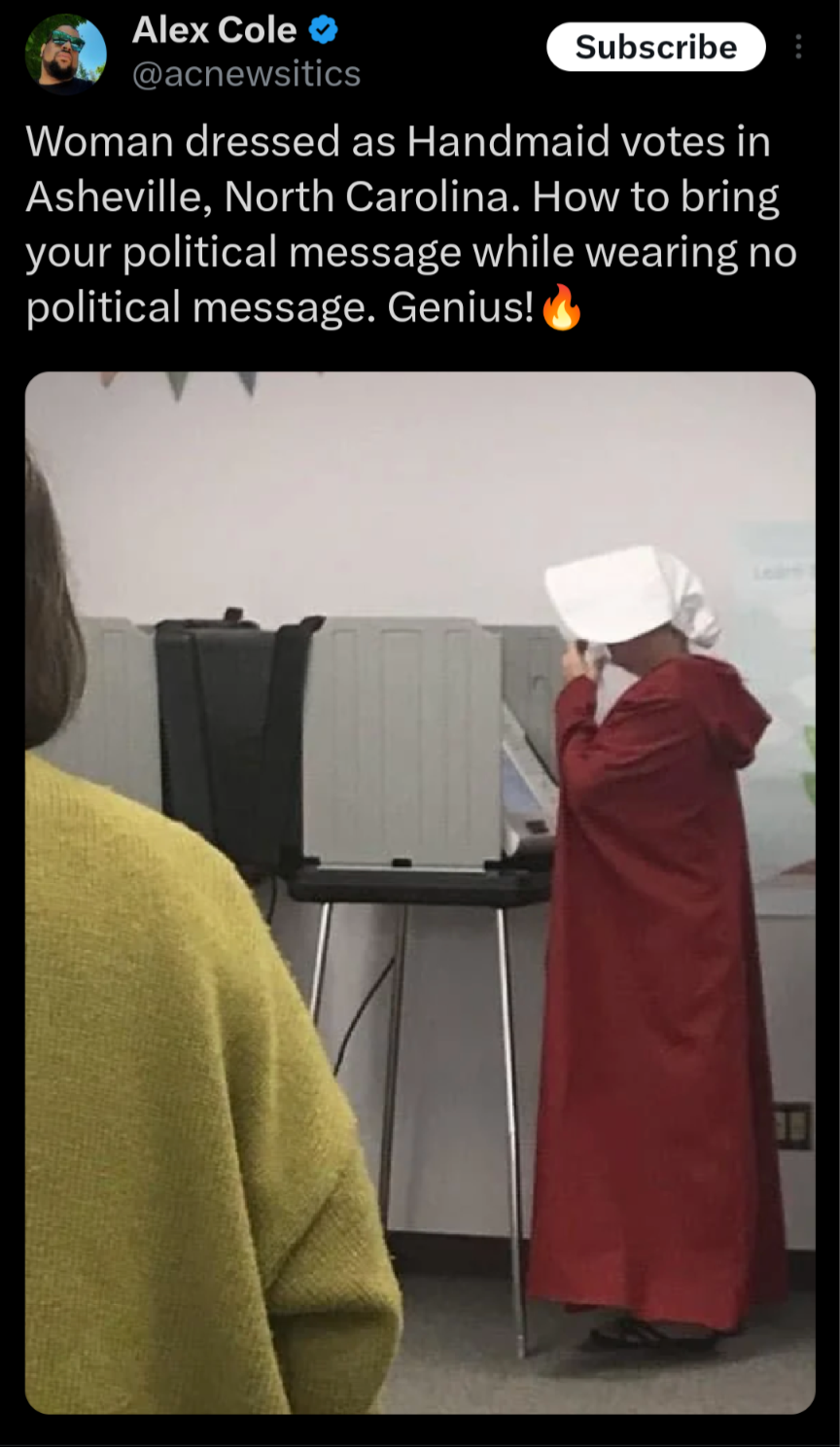 A True Legend! Perfectly Said! Vote for America to Avoid Becoming the Real Handmaid's Tale!