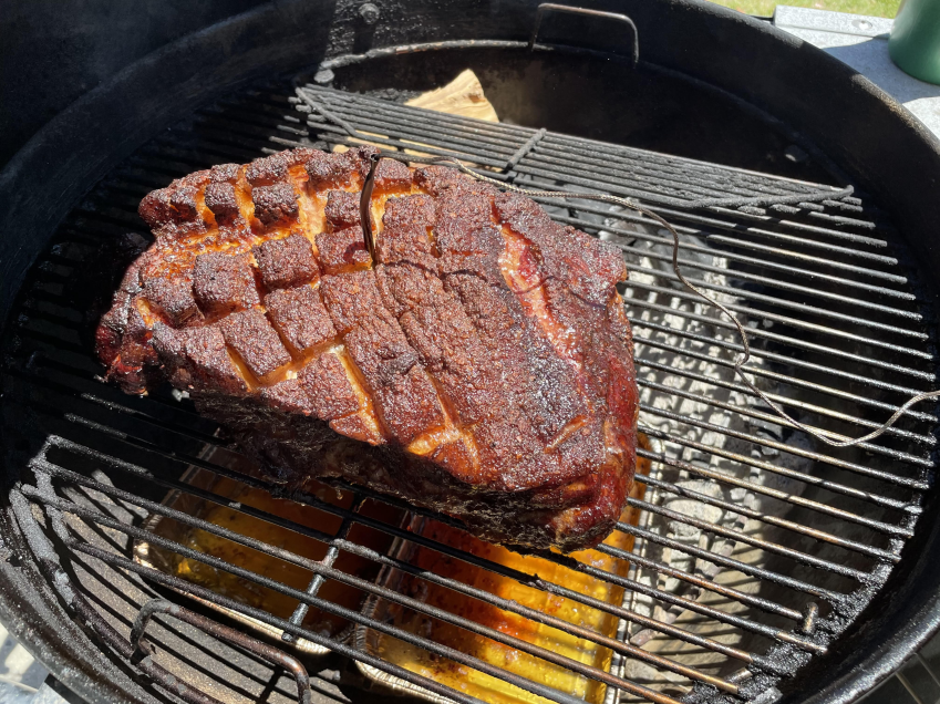 Smoking up a storm with the Weber Kettle!