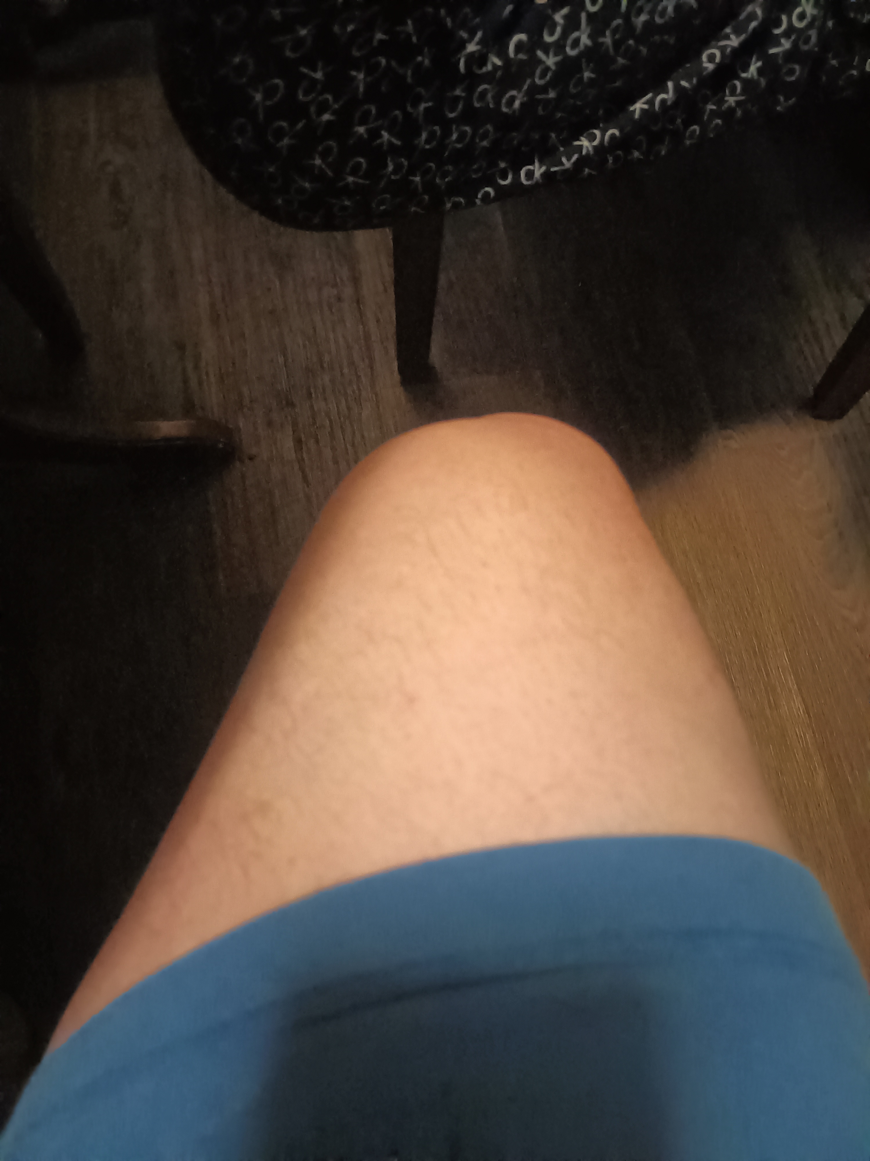 Came home, tackled the dishes, whipped up dinner, and enjoyed every bite... check out my thigh!