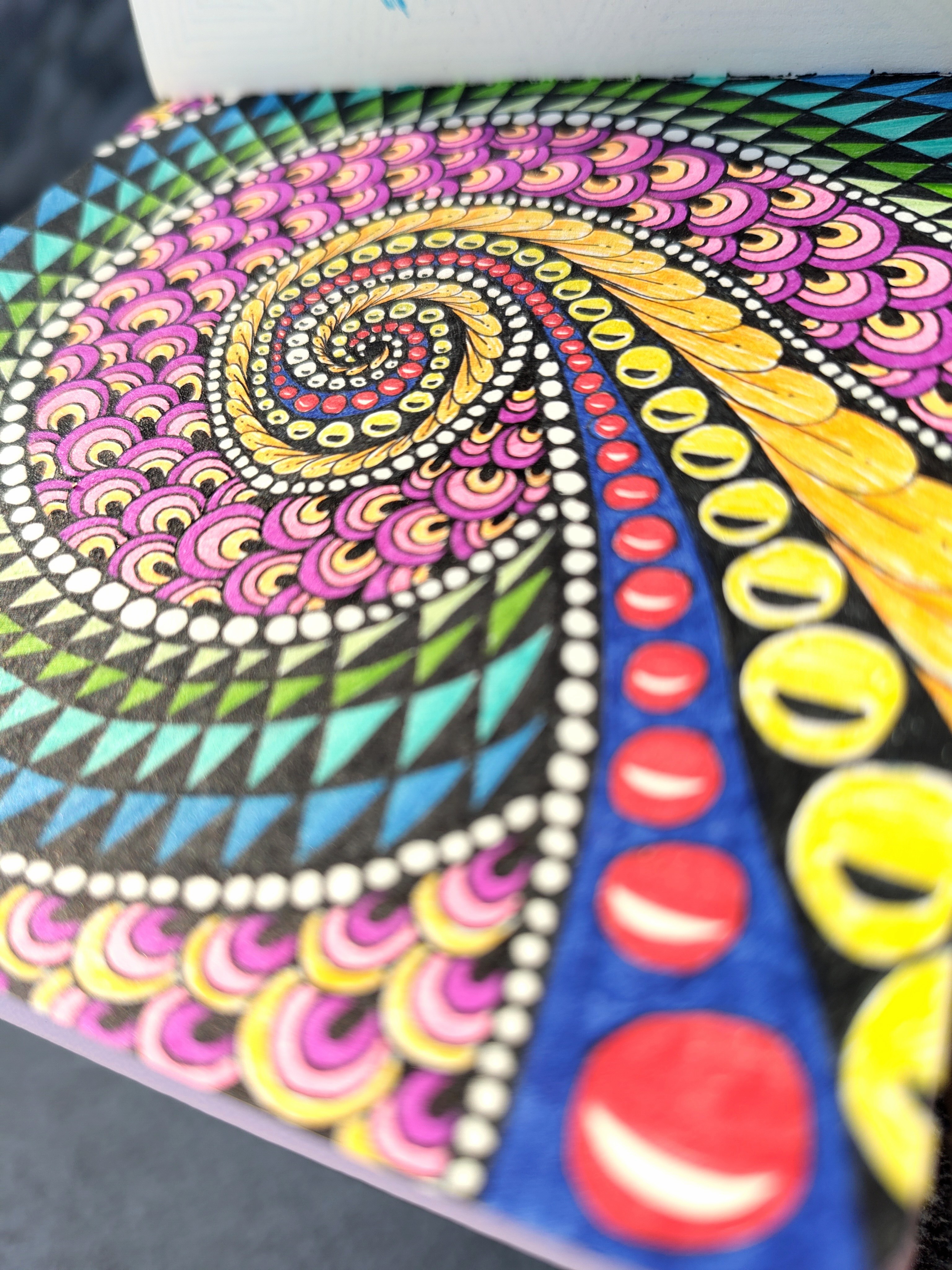 A Colorful Hand-Drawn Zentangle Doodle