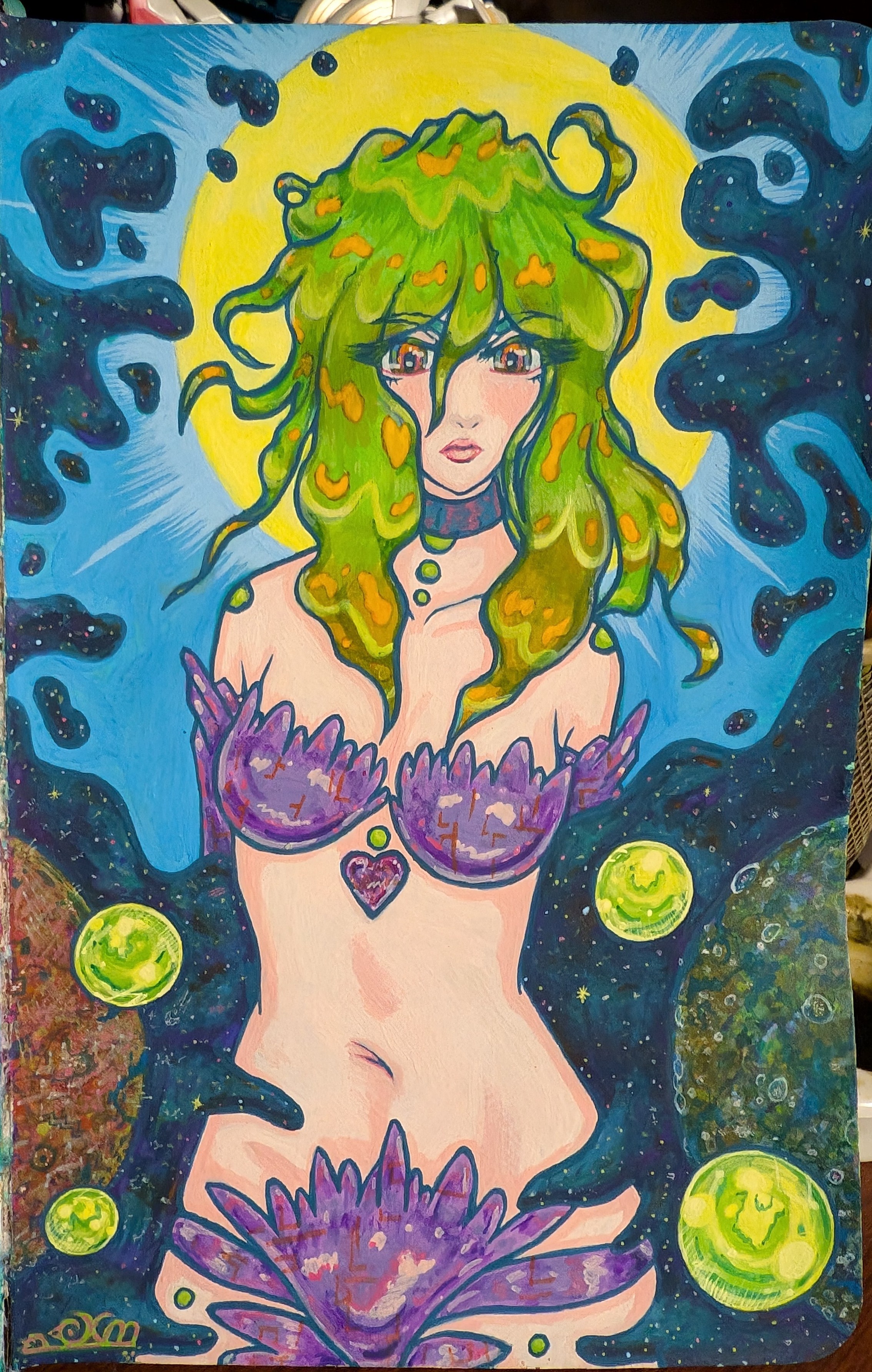 Just Finished My Gouache Painting: Satisfied with the Details but Considering Some Touch-Ups