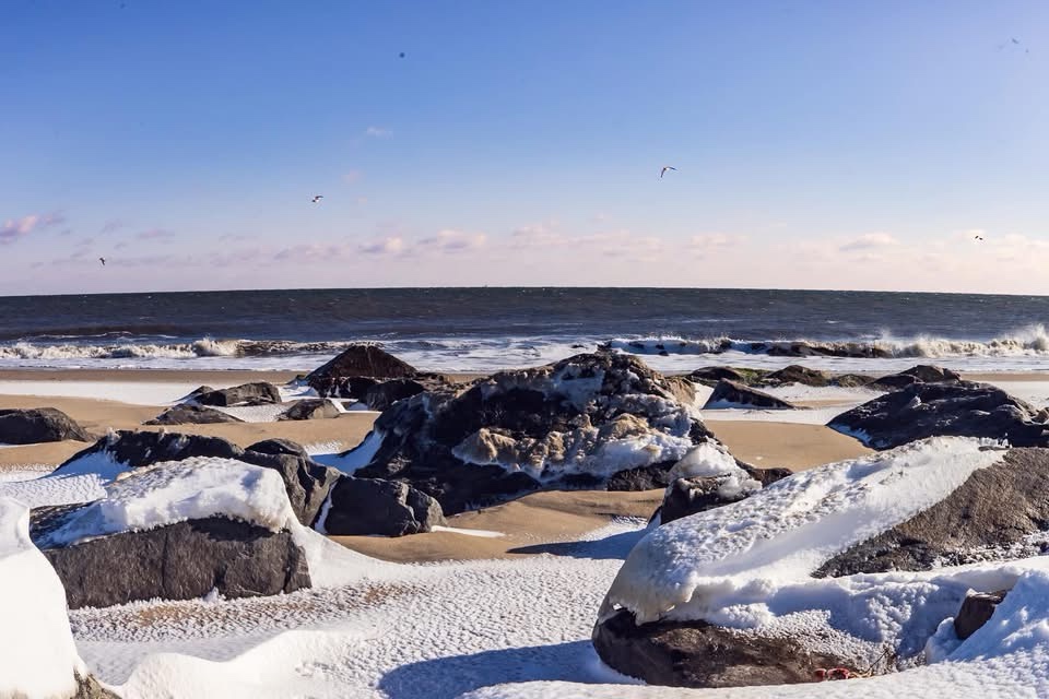 A Magical Winter Surprise: Snow on the Beach