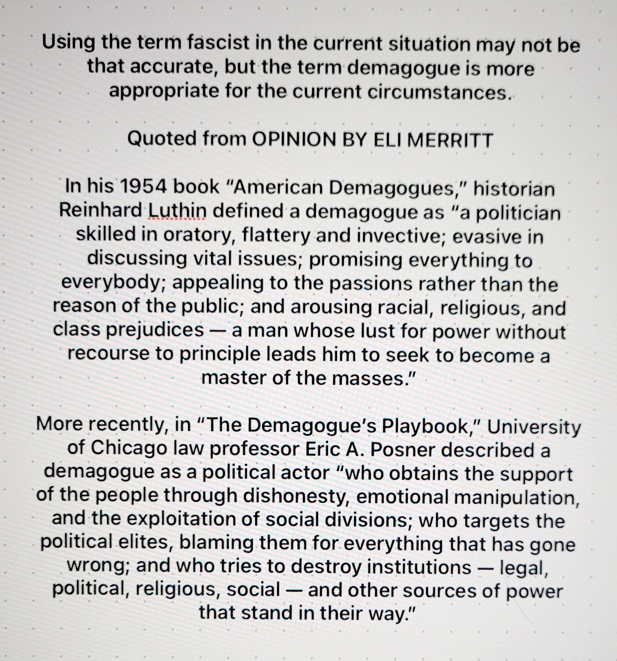 Understanding the concept of a demagogue
