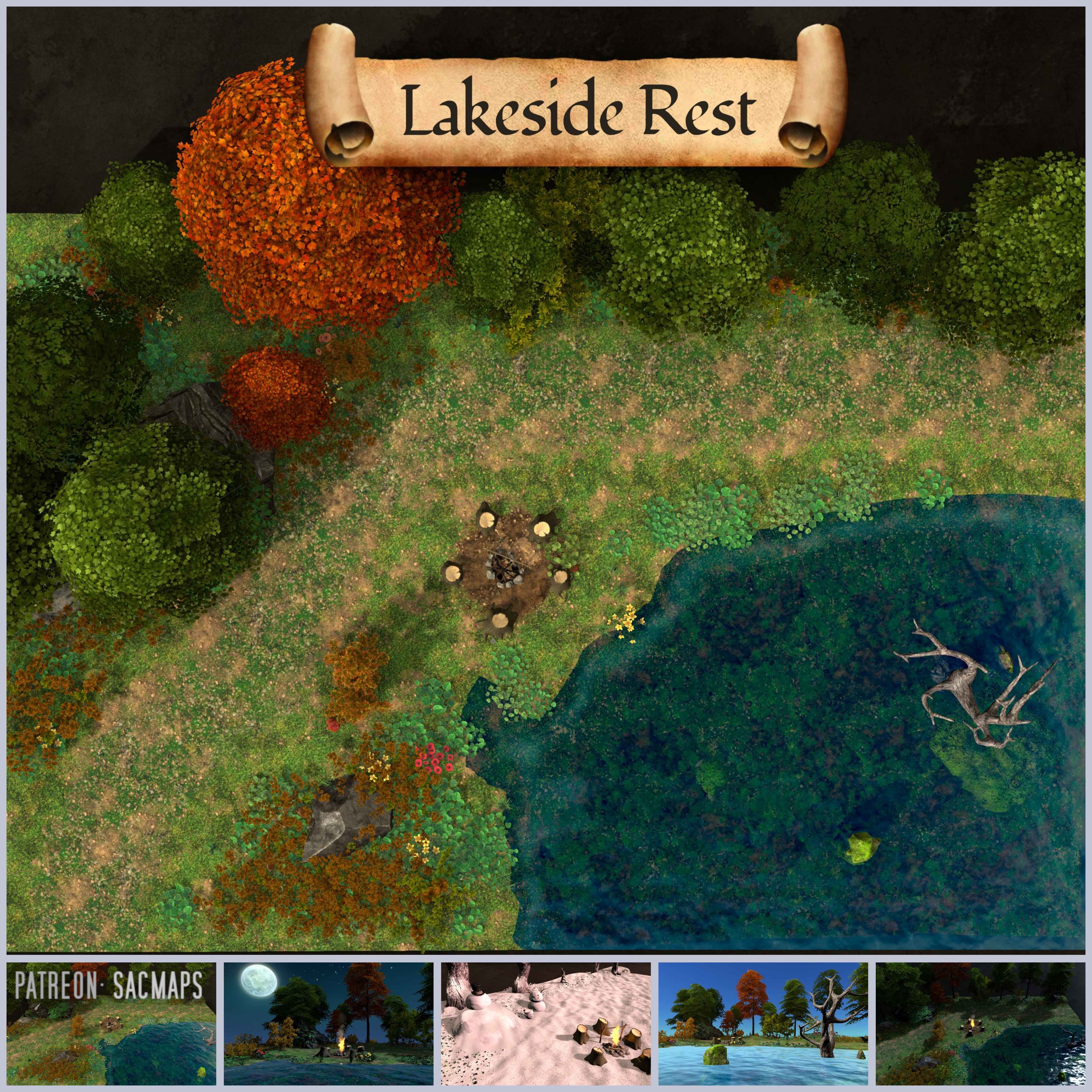 Lakeside Retreat: Free DnD and TTRPG Maps for Your Next Adventure