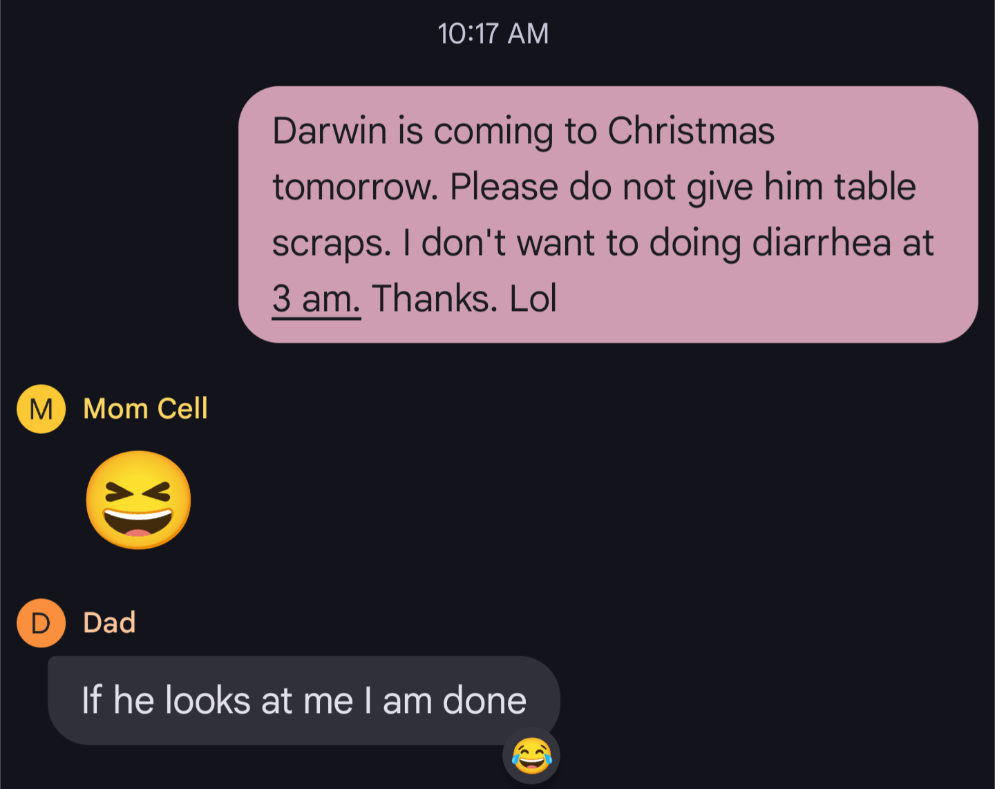 My dad could use a little more strength.