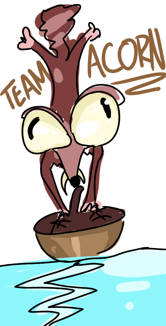A Delightfully Drawn Little Guy Celebrating the Acornoning