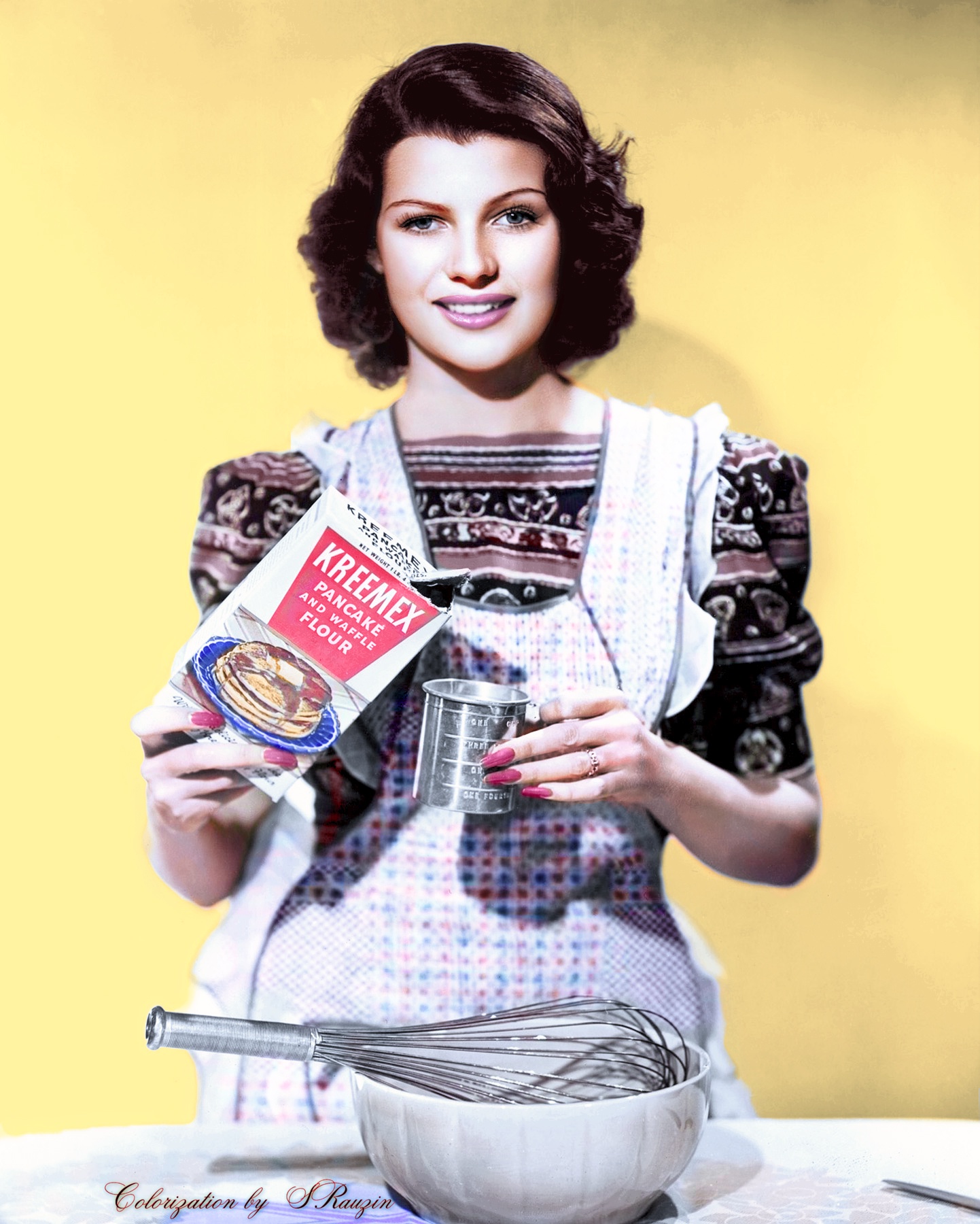 A stunning colorized portrait of Rita Hayworth from 1943 by Sergey V. Rauzin.