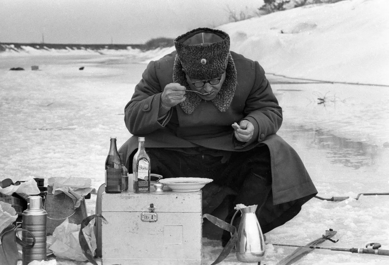 A Glimpse into Ice Fishing: 1968 Edition
