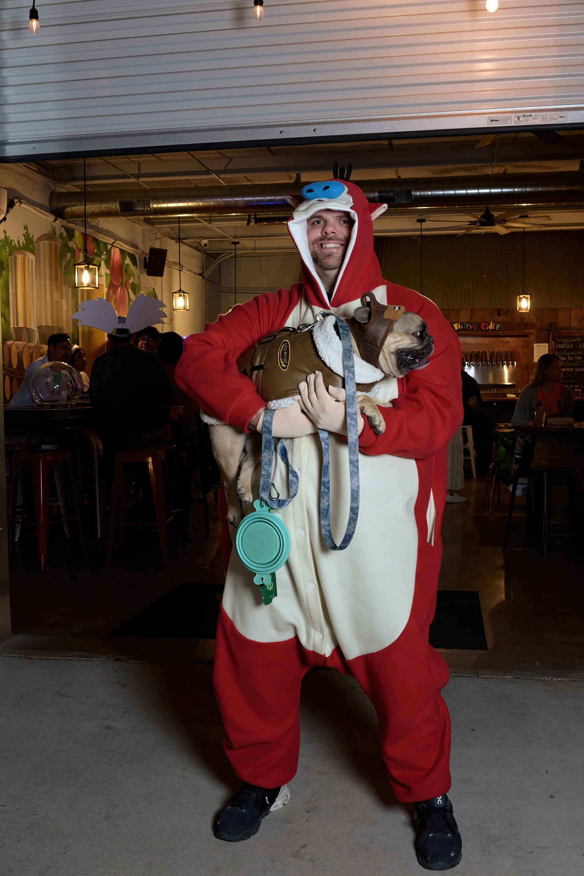 I created a custom Stimpy onesie and dressed my dog as Roxy Rocket for Halloween!