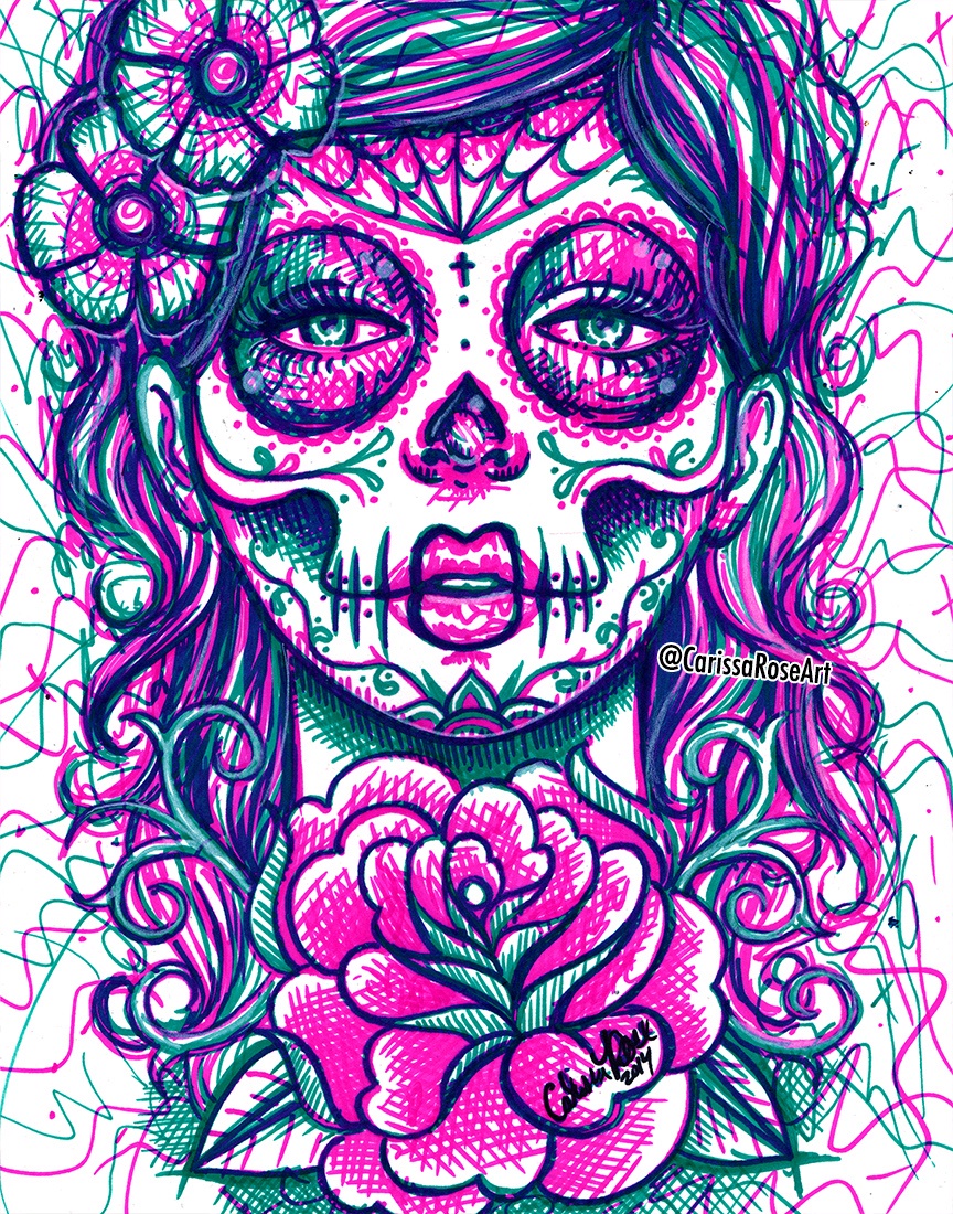 Art Created with Sharpie Markers and White Pencil (Original Creation)