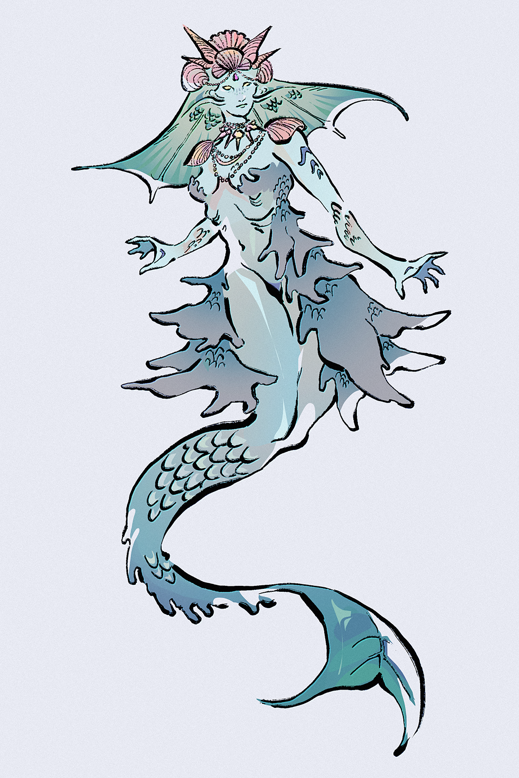 Inktober Day 20: The Enchanting Mermaid Witch